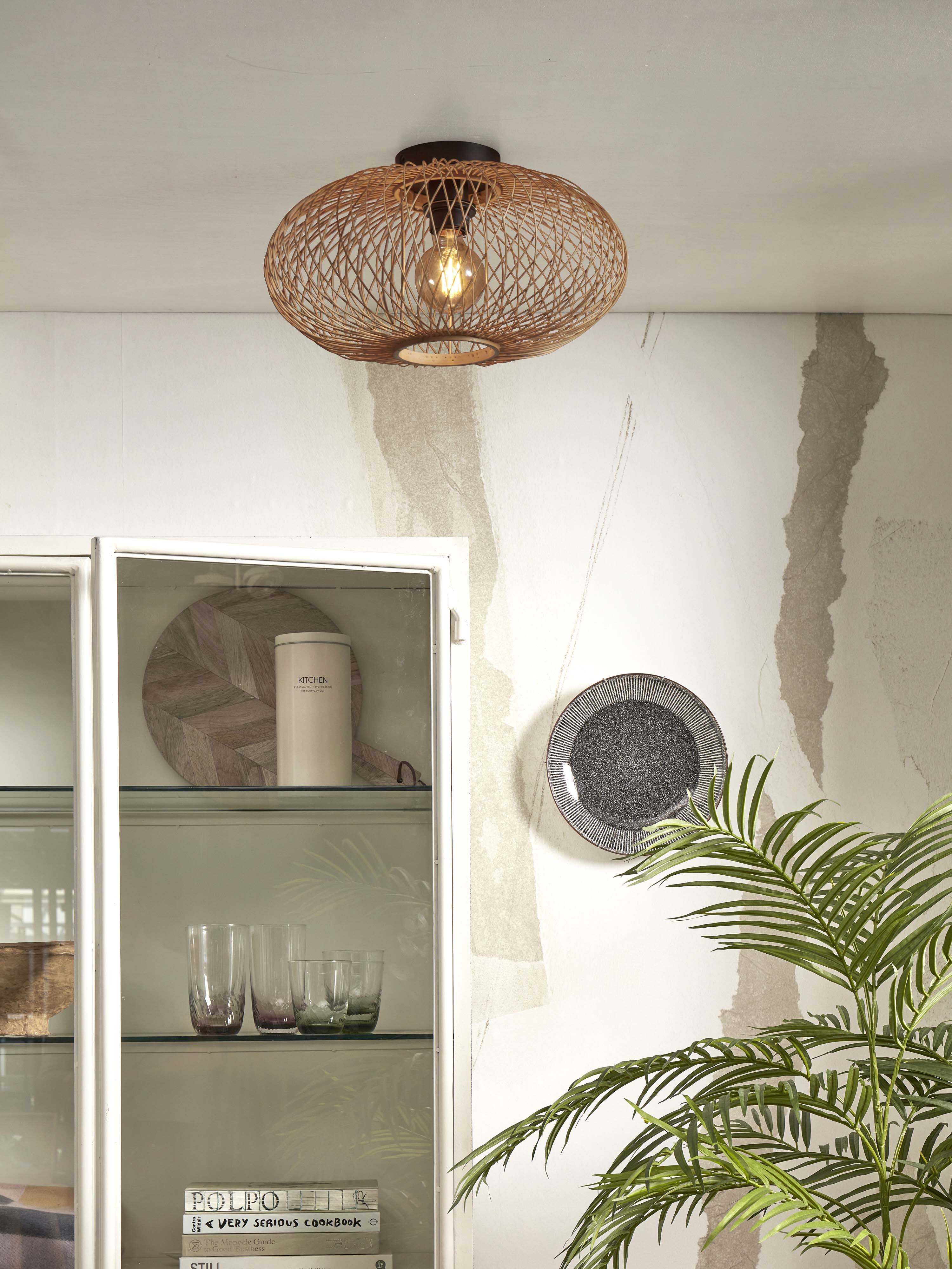 GOOD&MOJO Plafondlamp 'Cango' Bamboe, 40cm, kleur Naturel