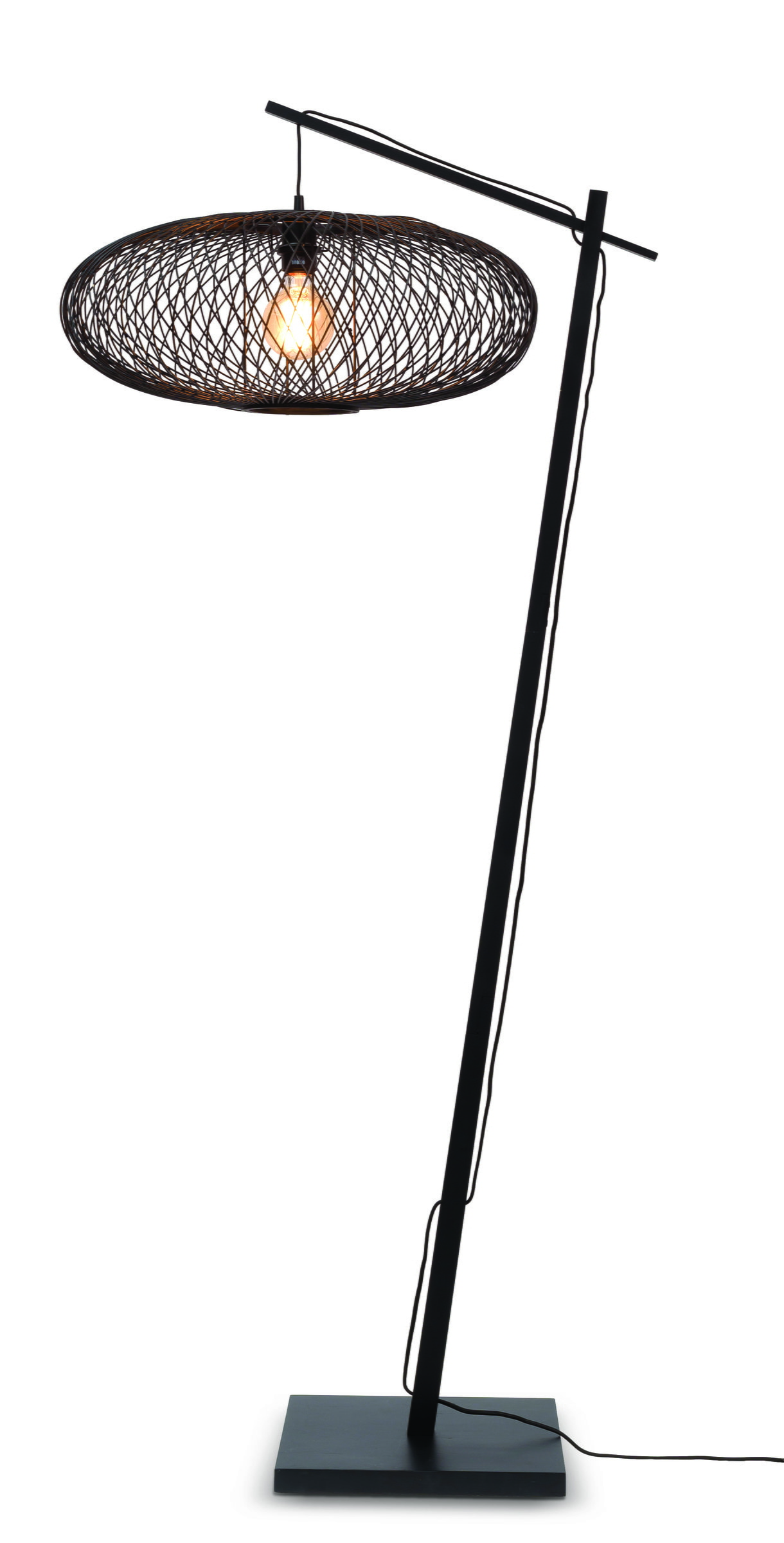 GOOD&MOJO Vloerlamp 'Cango' Bamboe, 176cm, kleur Zwart