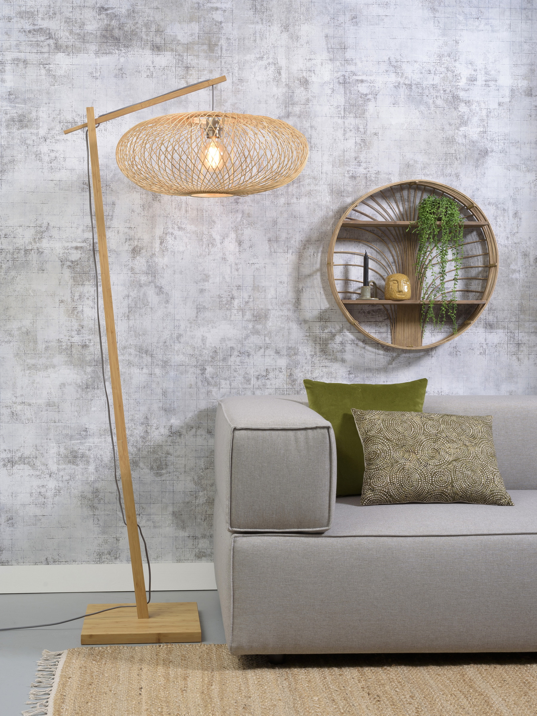 GOOD&MOJO Vloerlamp 'Cango' Bamboe, 176cm, kleur Naturel