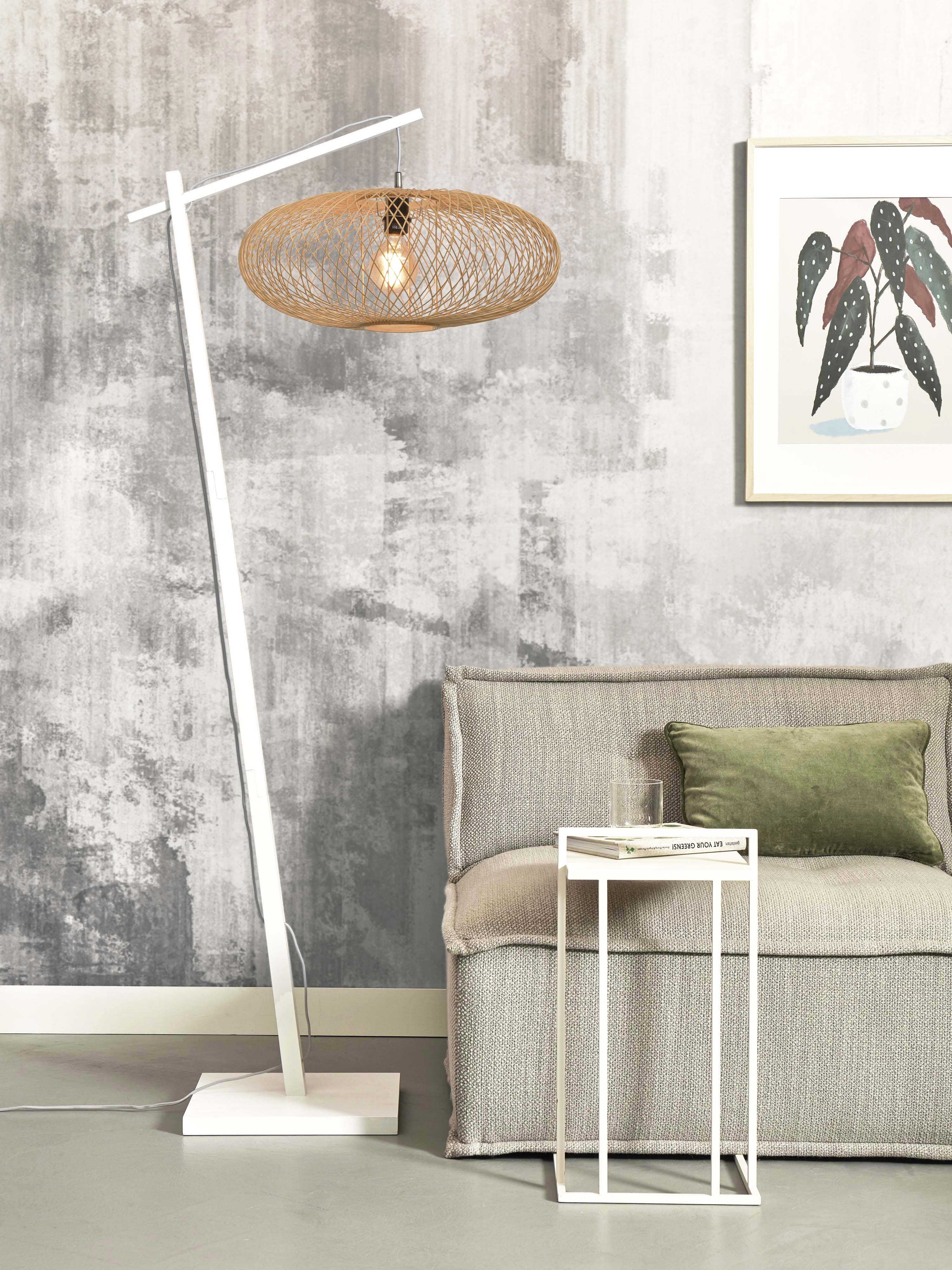 GOOD&MOJO Vloerlamp 'Cango' Bamboe, 176cm, kleur Wit/Naturel