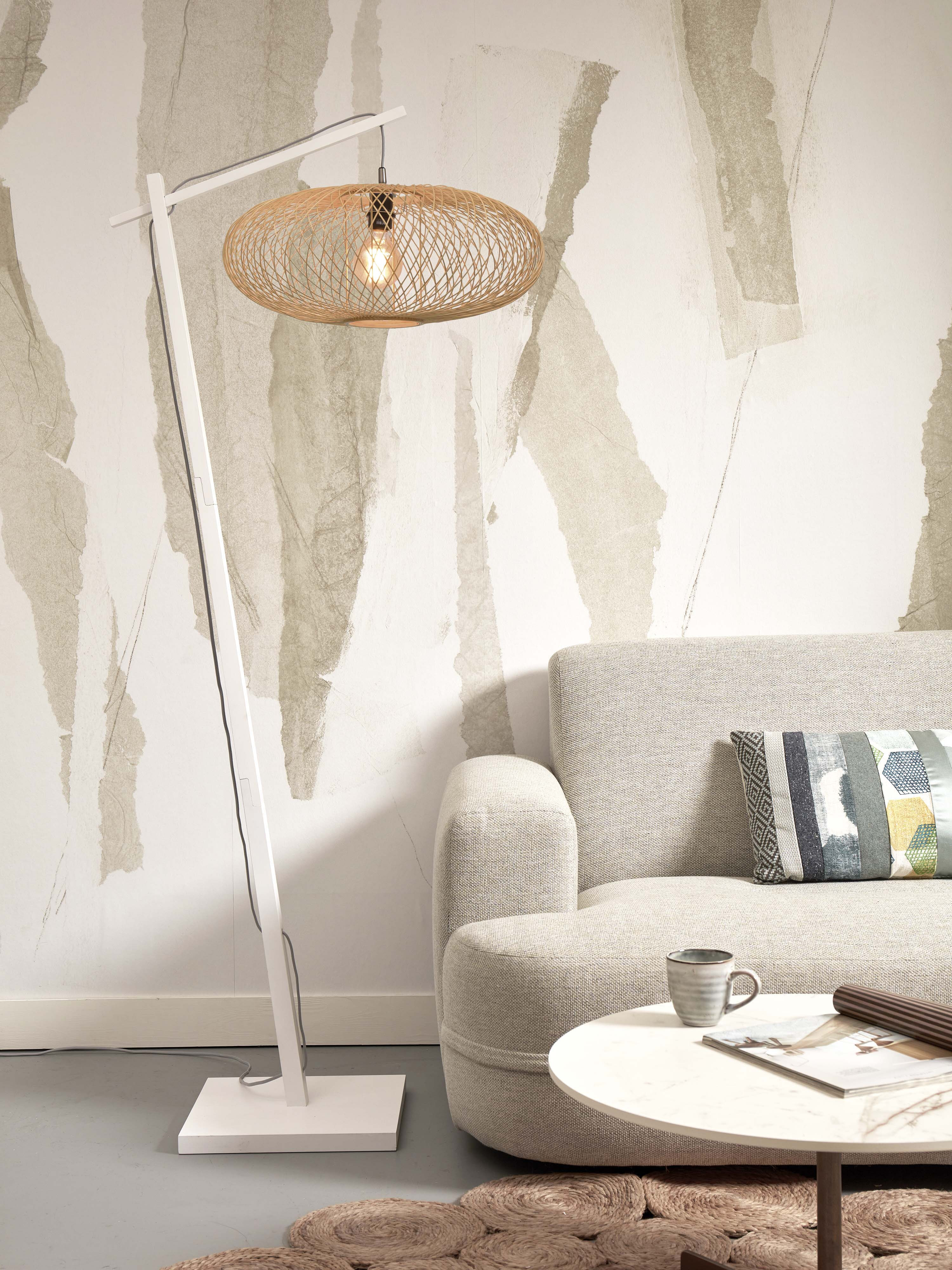 GOOD&MOJO Vloerlamp 'Cango' Bamboe, 176cm, kleur Wit/Naturel