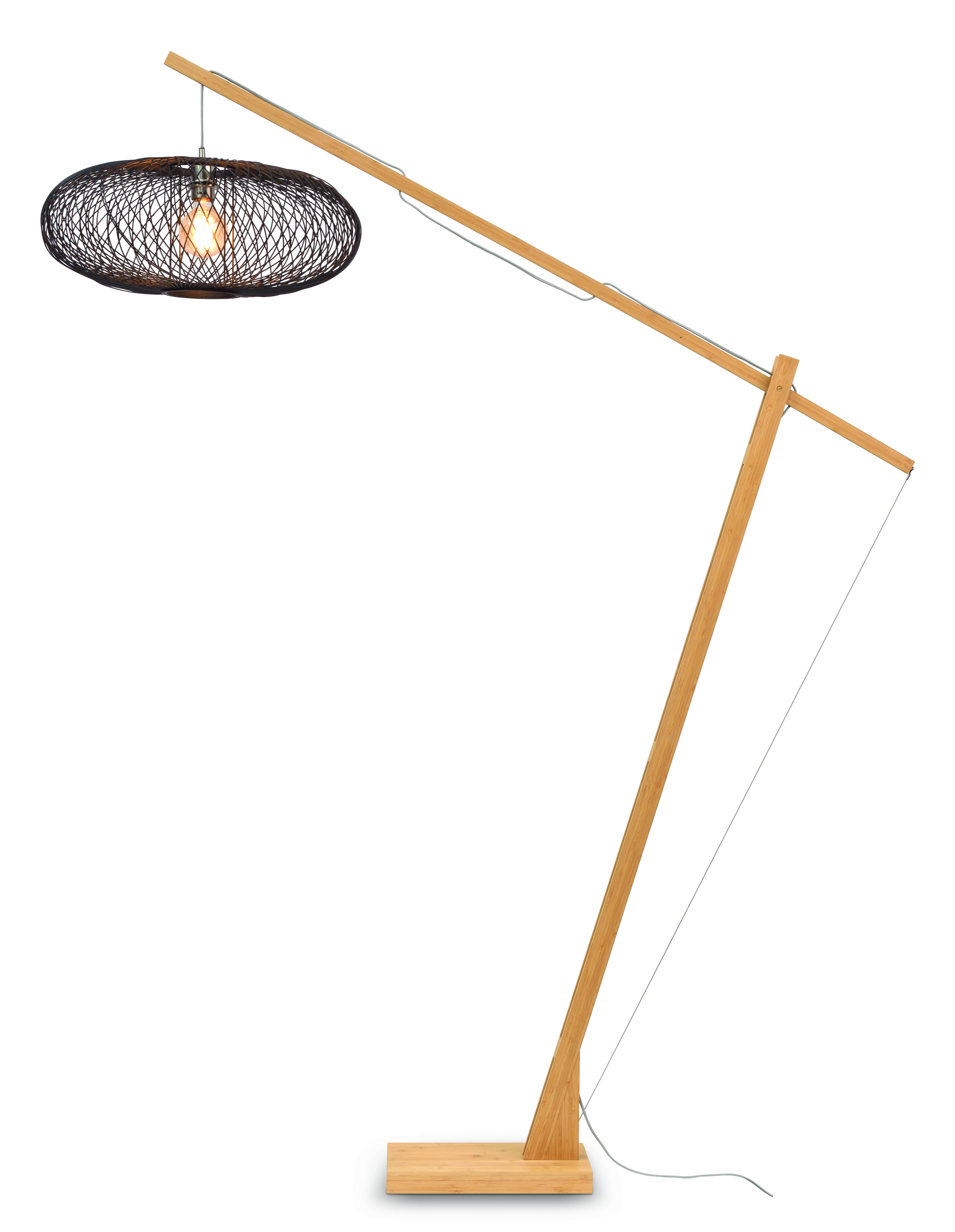 GOOD&MOJO Vloerlamp 'Cango' Bamboe, 218cm, kleur Naturel/Zwart
