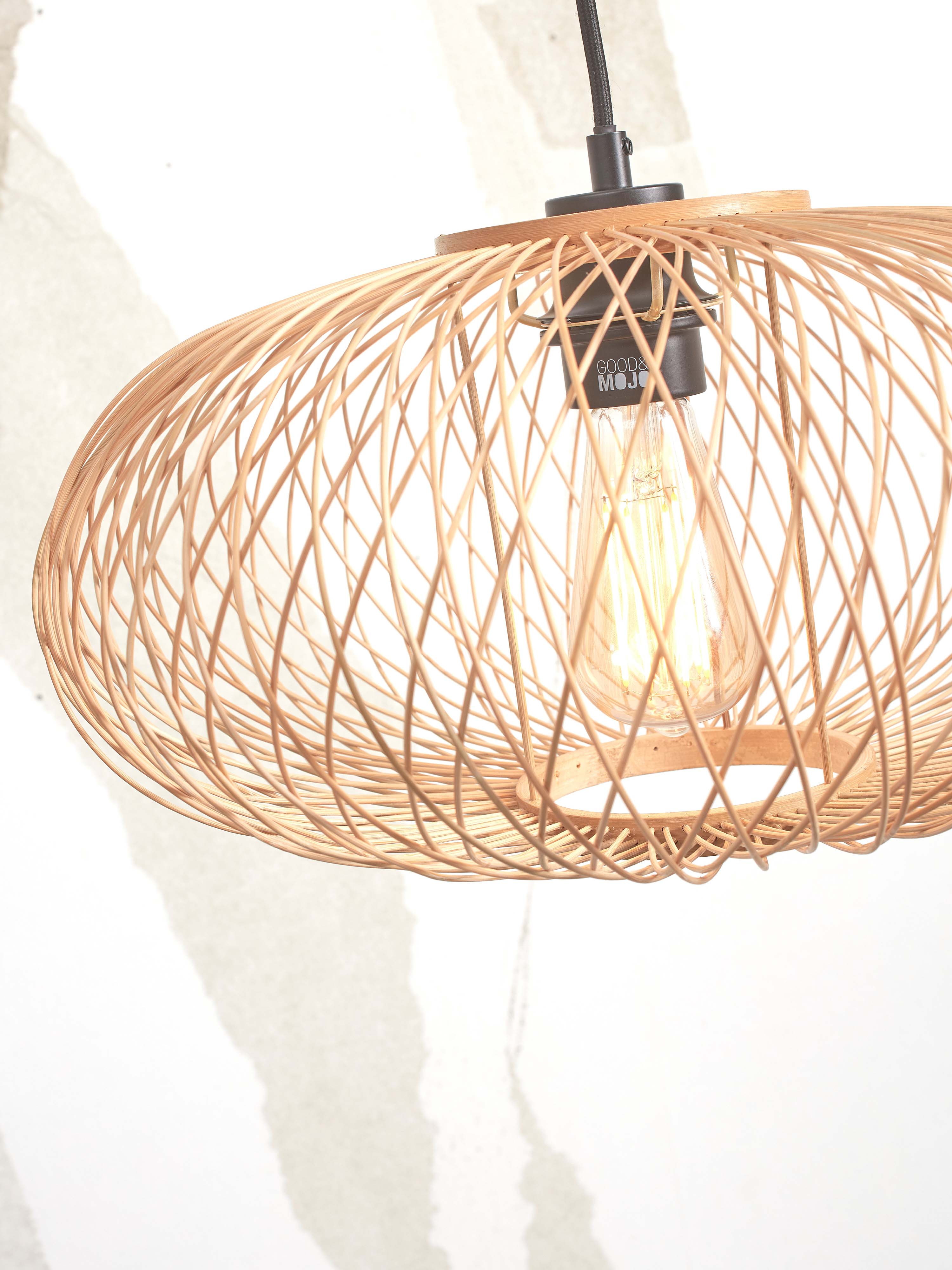GOOD&MOJO Vloerlamp 'Cango' Bamboe, 150cm, kleur Wit/Naturel