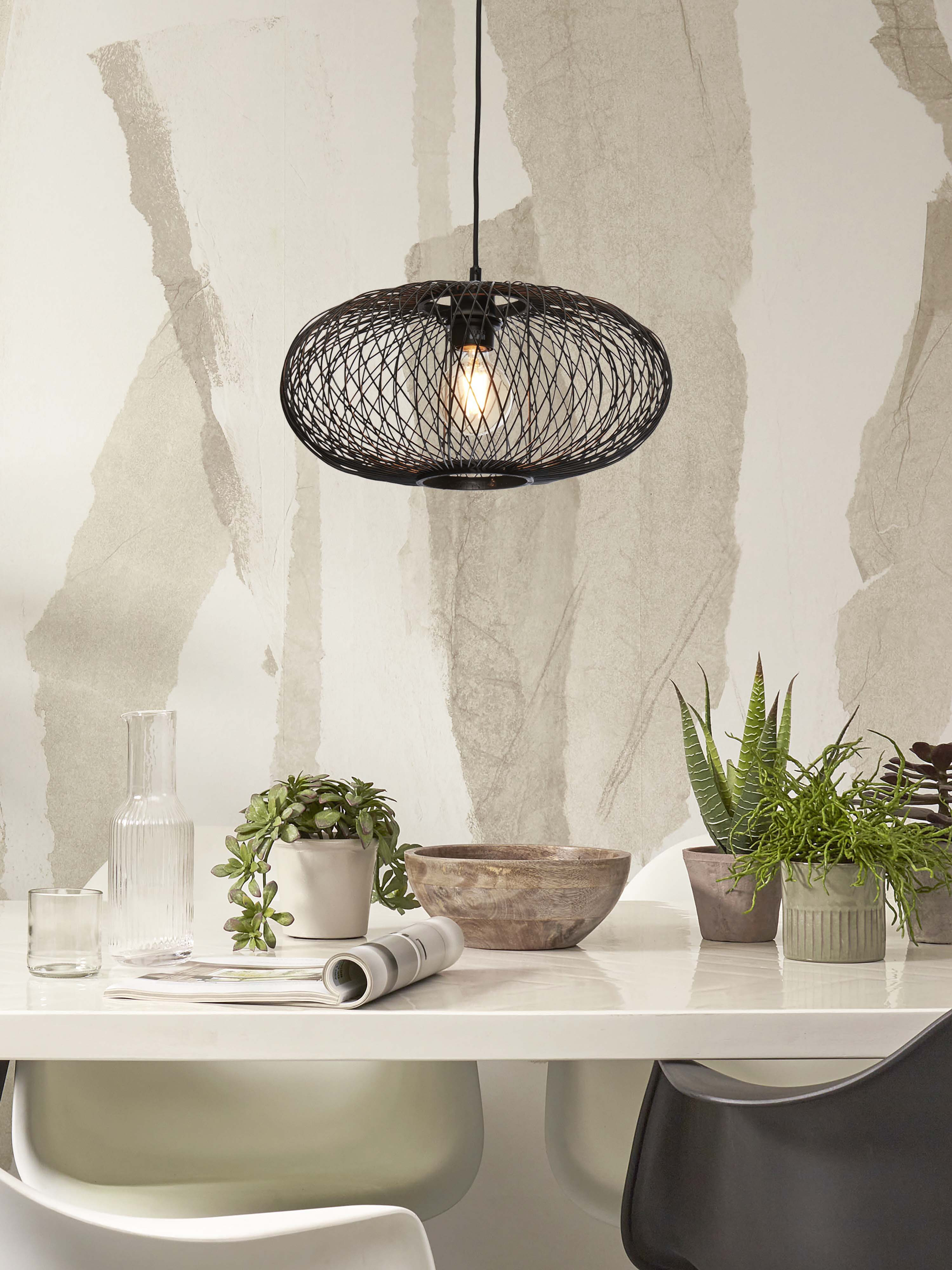 GOOD&MOJO Hanglamp 'Cango' Bamboe, 40cm, kleur Zwart