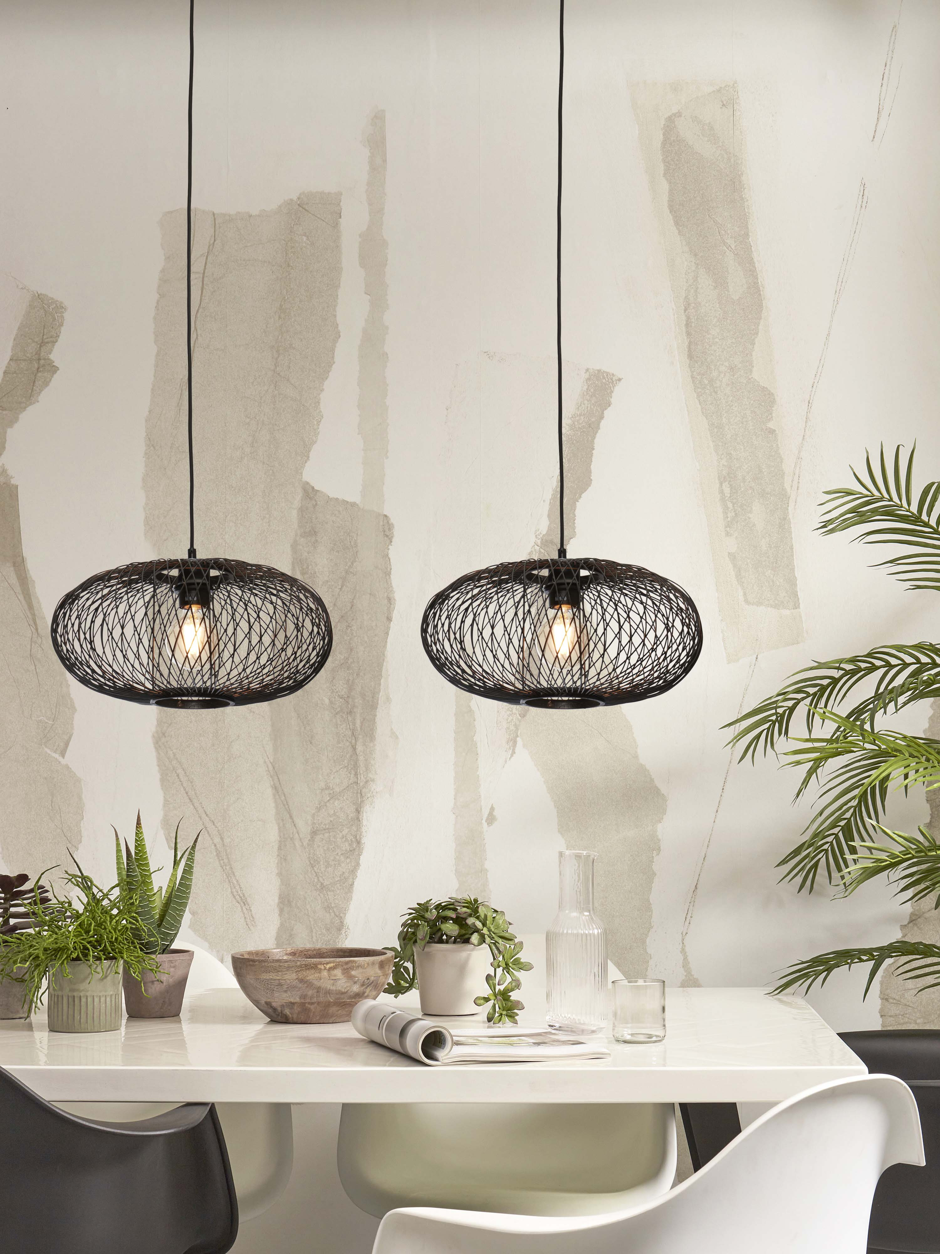 GOOD&MOJO Hanglamp 'Cango' Bamboe, 40cm, kleur Zwart
