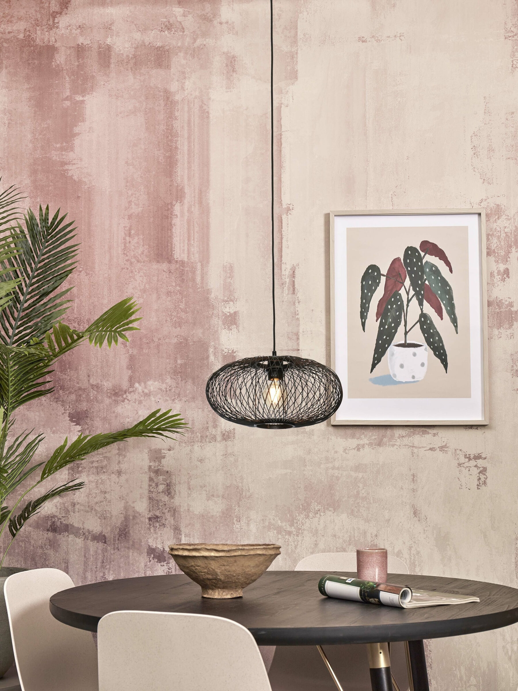 GOOD&MOJO Hanglamp 'Cango' Bamboe, 40cm, kleur Zwart