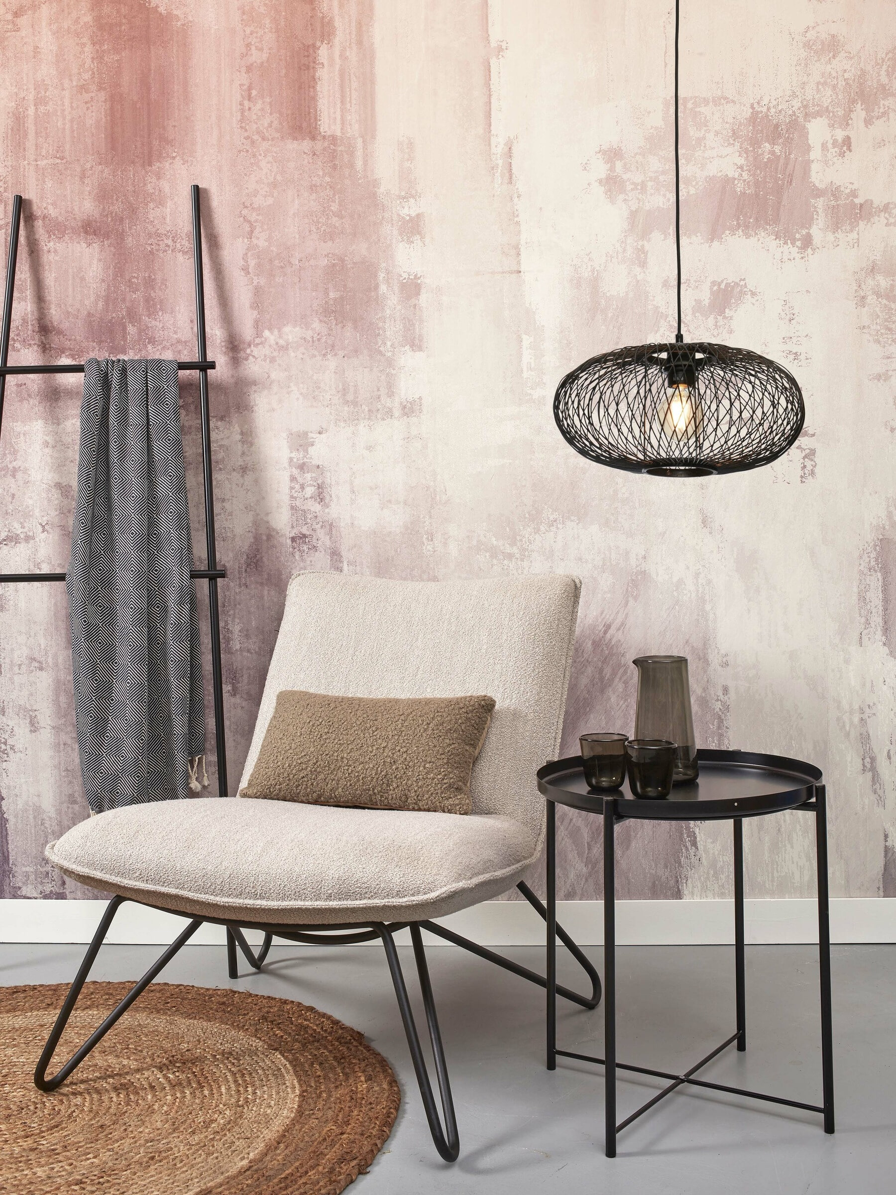 GOOD&MOJO Hanglamp 'Cango' Bamboe, 40cm, kleur Zwart