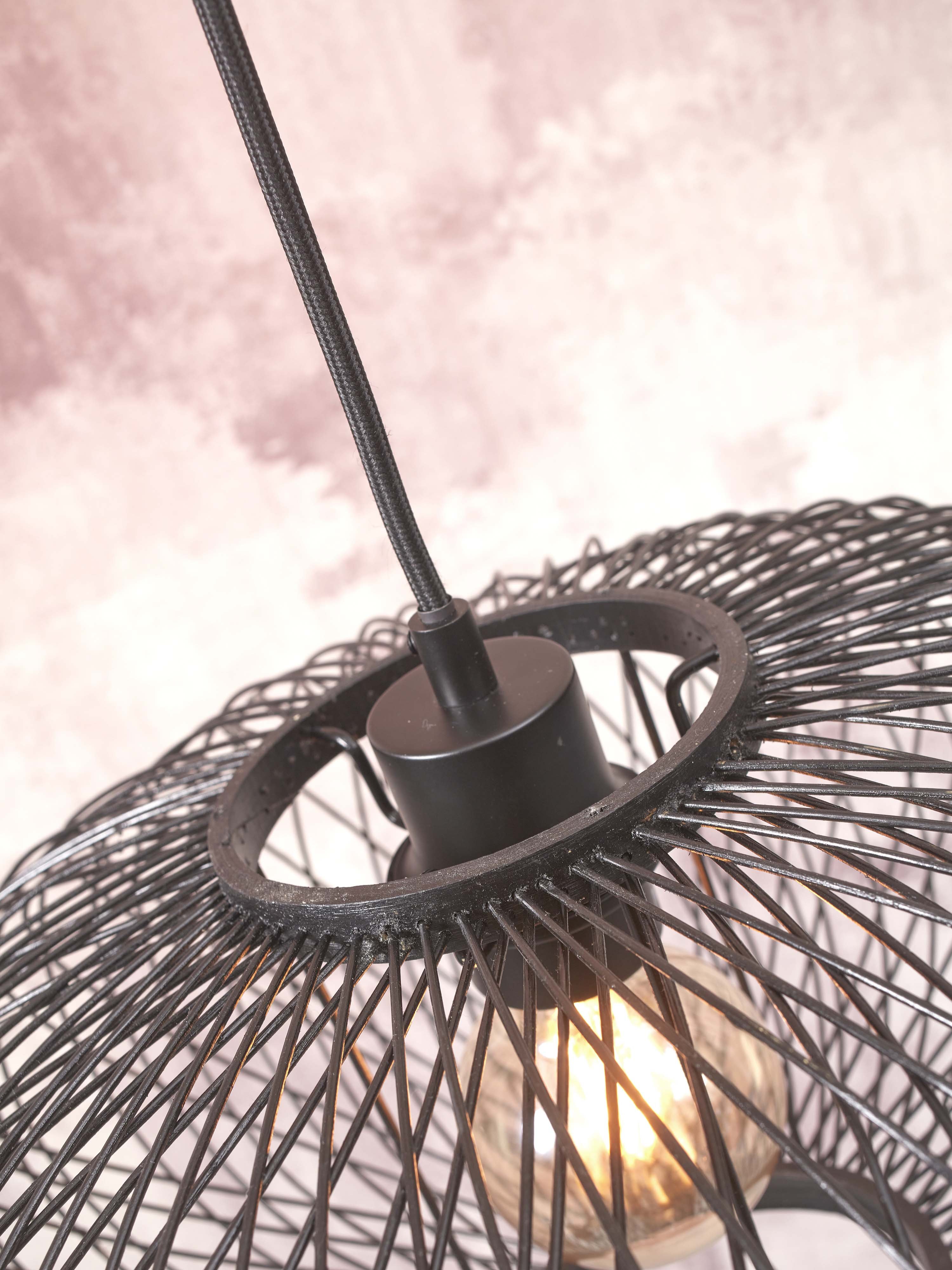 GOOD&MOJO Hanglamp 'Cango' Bamboe, 40cm, kleur Zwart