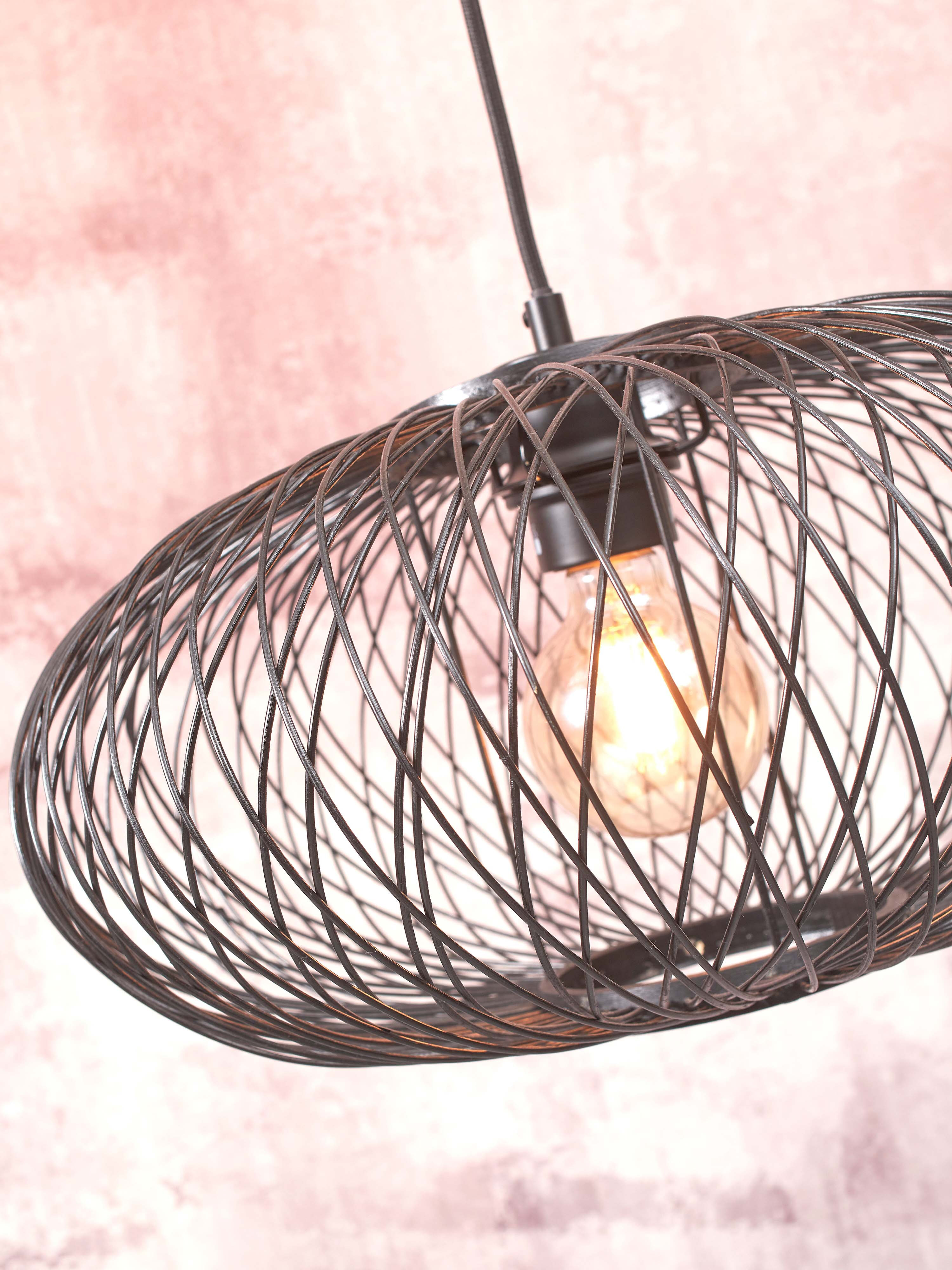 GOOD&MOJO Hanglamp 'Cango' Bamboe, 40cm, kleur Zwart