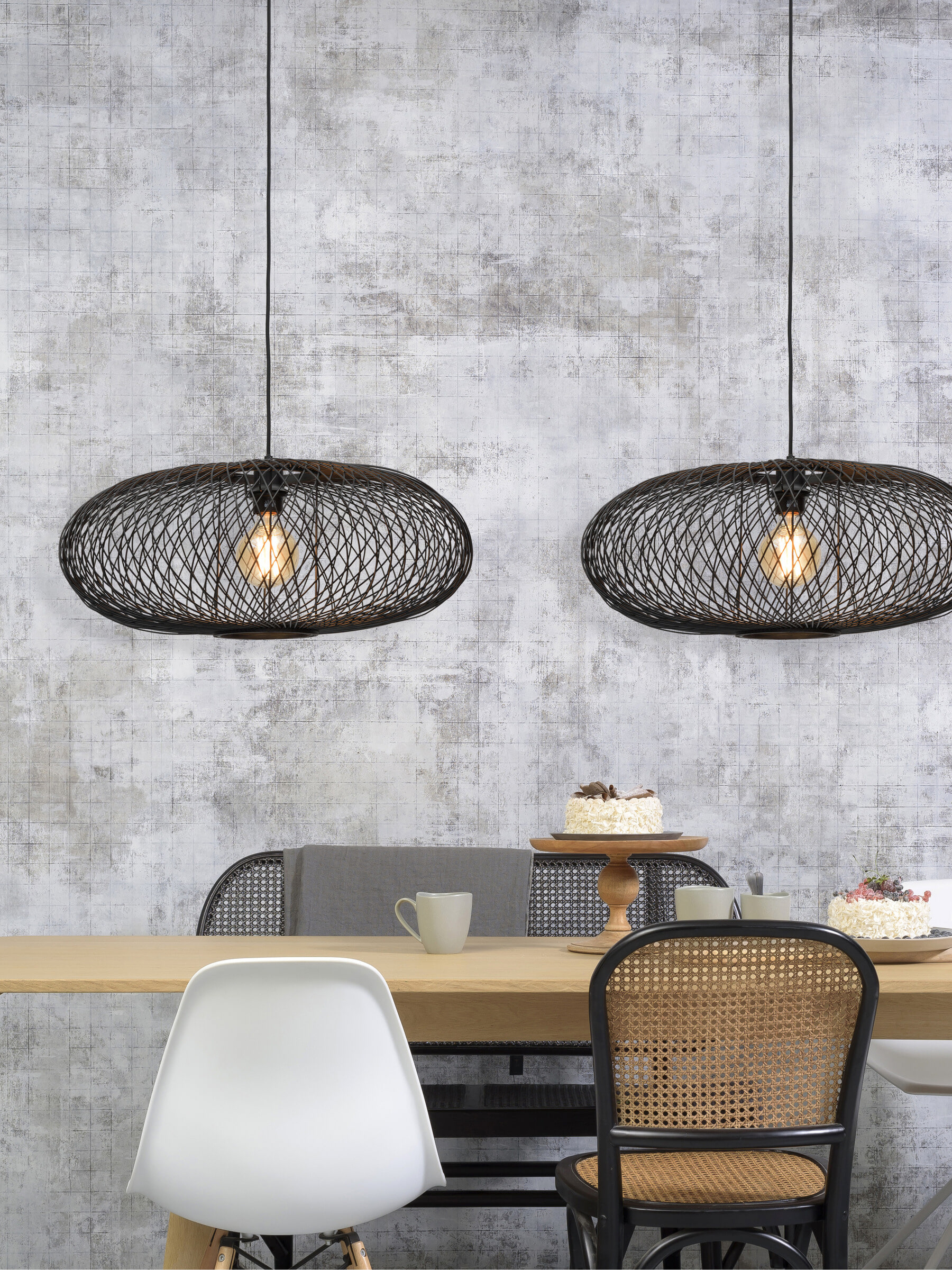 GOOD&MOJO Hanglamp 'Cango' Bamboe, 60cm, kleur Zwart