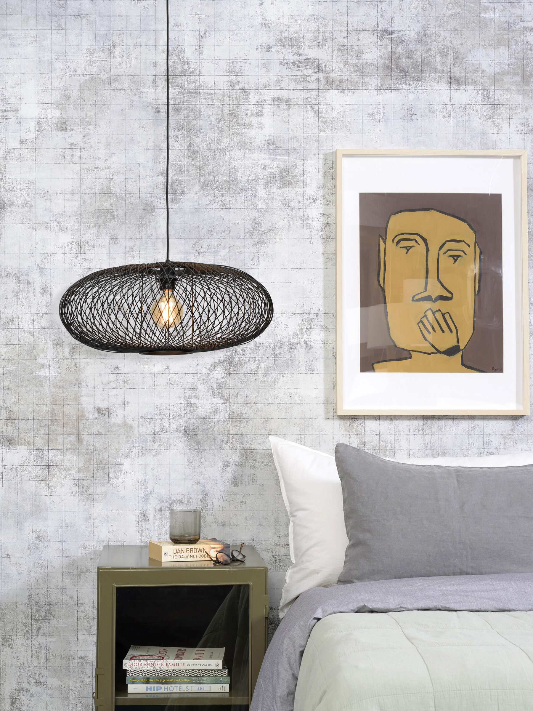 GOOD&MOJO Hanglamp 'Cango' Bamboe, 60cm, kleur Zwart