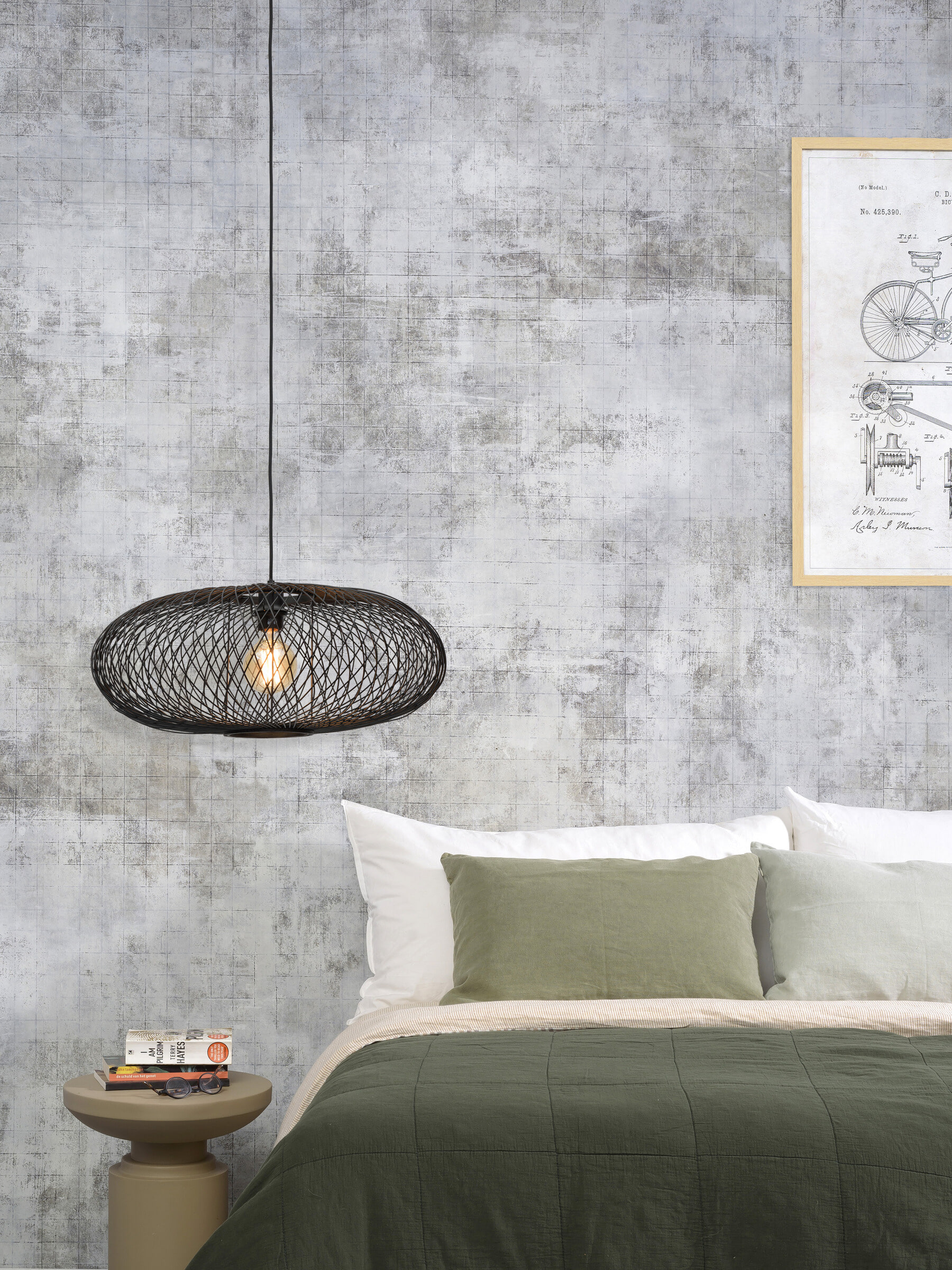 GOOD&MOJO Hanglamp 'Cango' Bamboe, 60cm, kleur Zwart