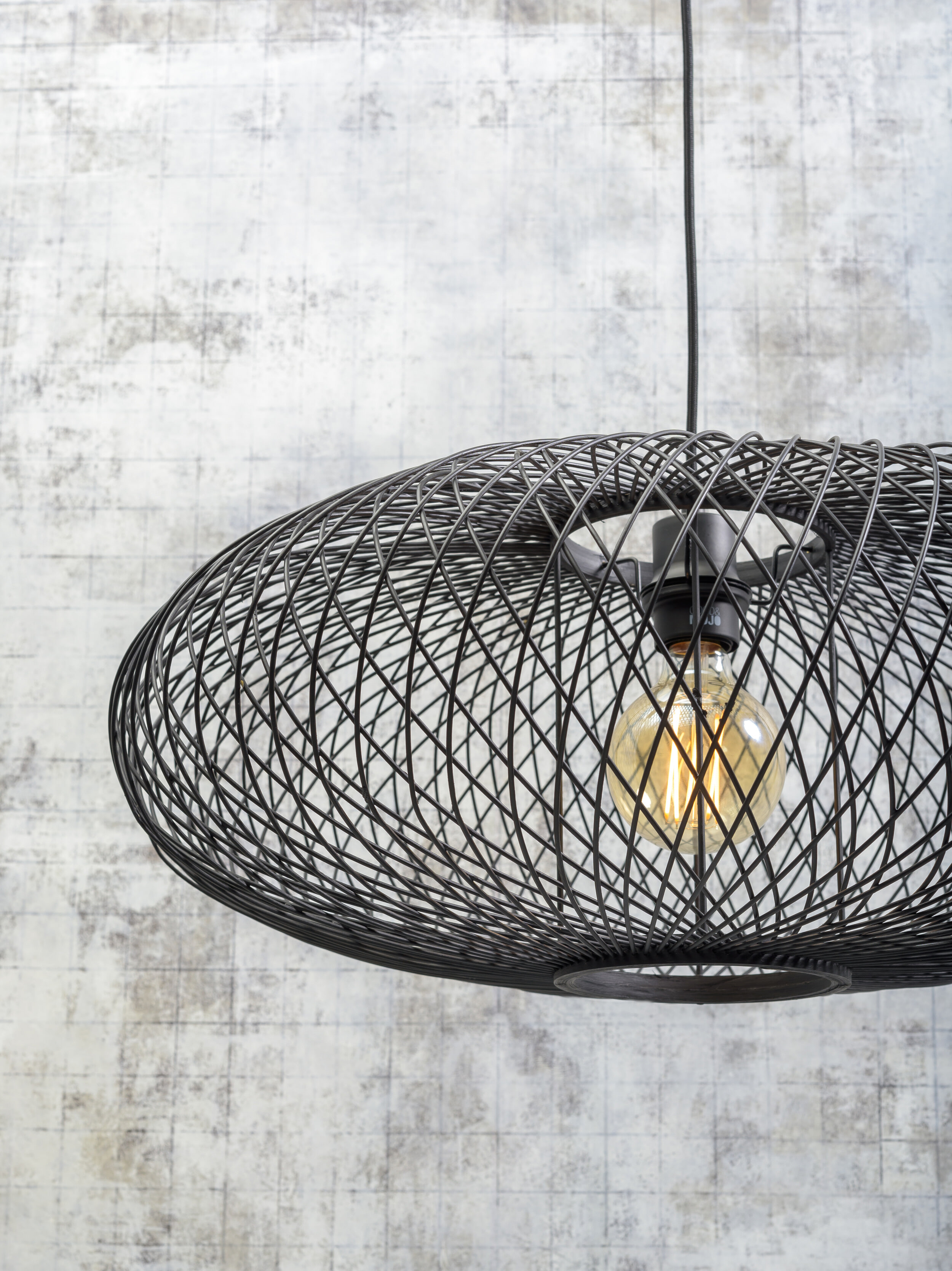 GOOD&MOJO Hanglamp 'Cango' Bamboe, 60cm, kleur Zwart