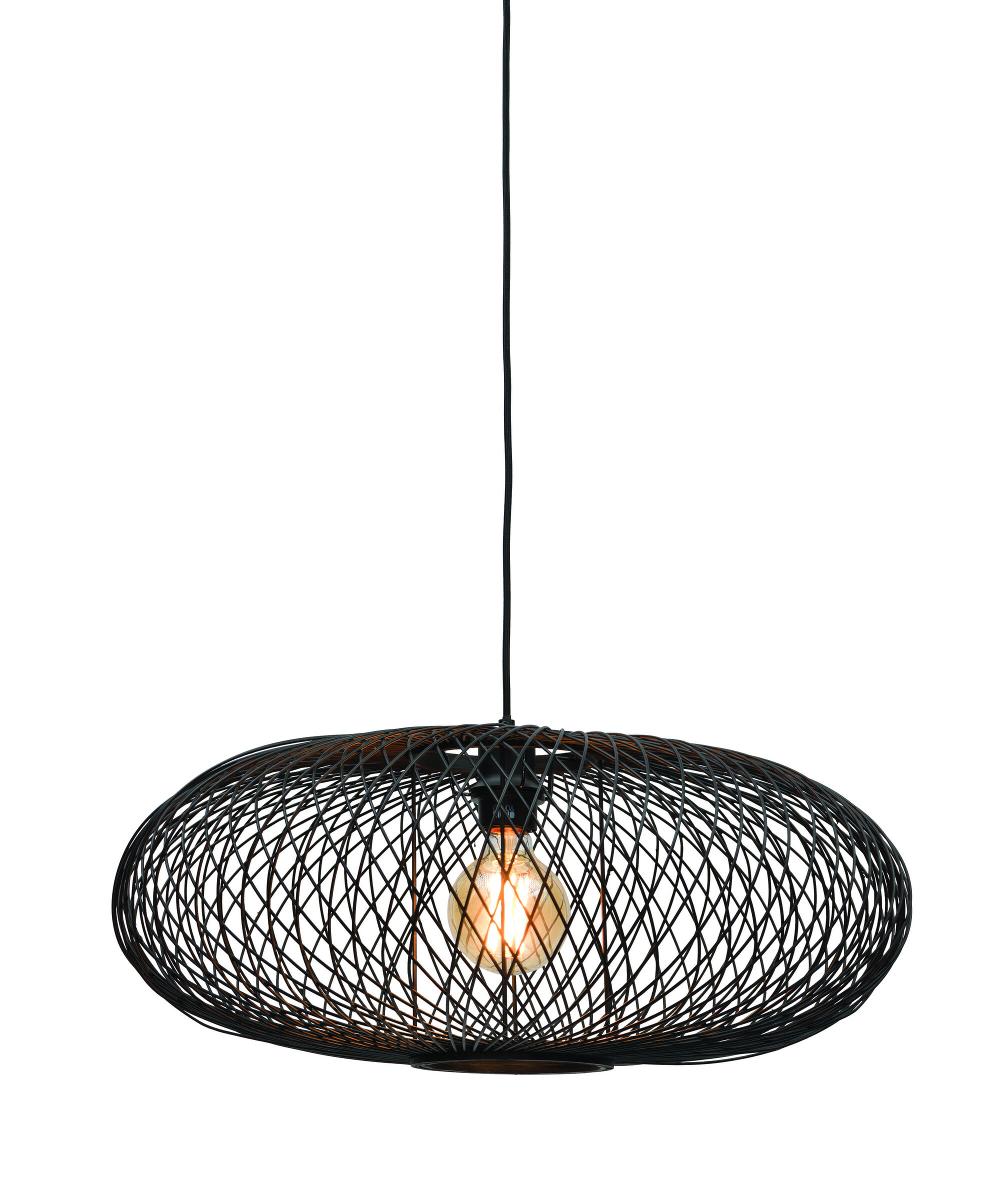 GOOD&MOJO Hanglamp 'Cango' Bamboe, 60cm, kleur Zwart