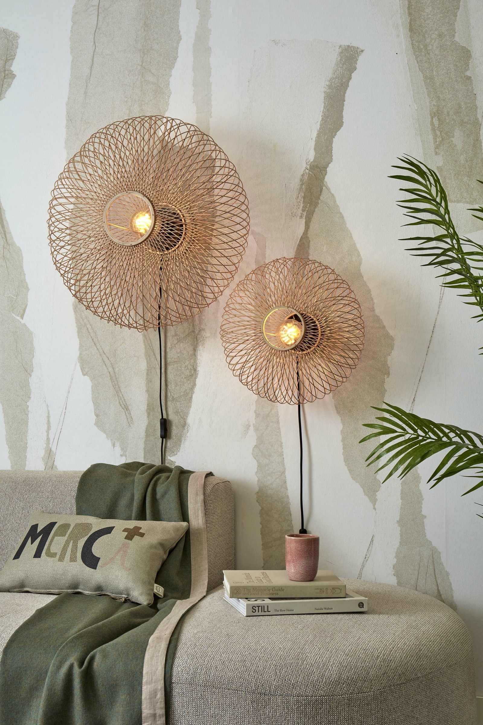 GOOD&MOJO Wandlamp 'Cango' Bamboe, 40cm, kleur Naturel