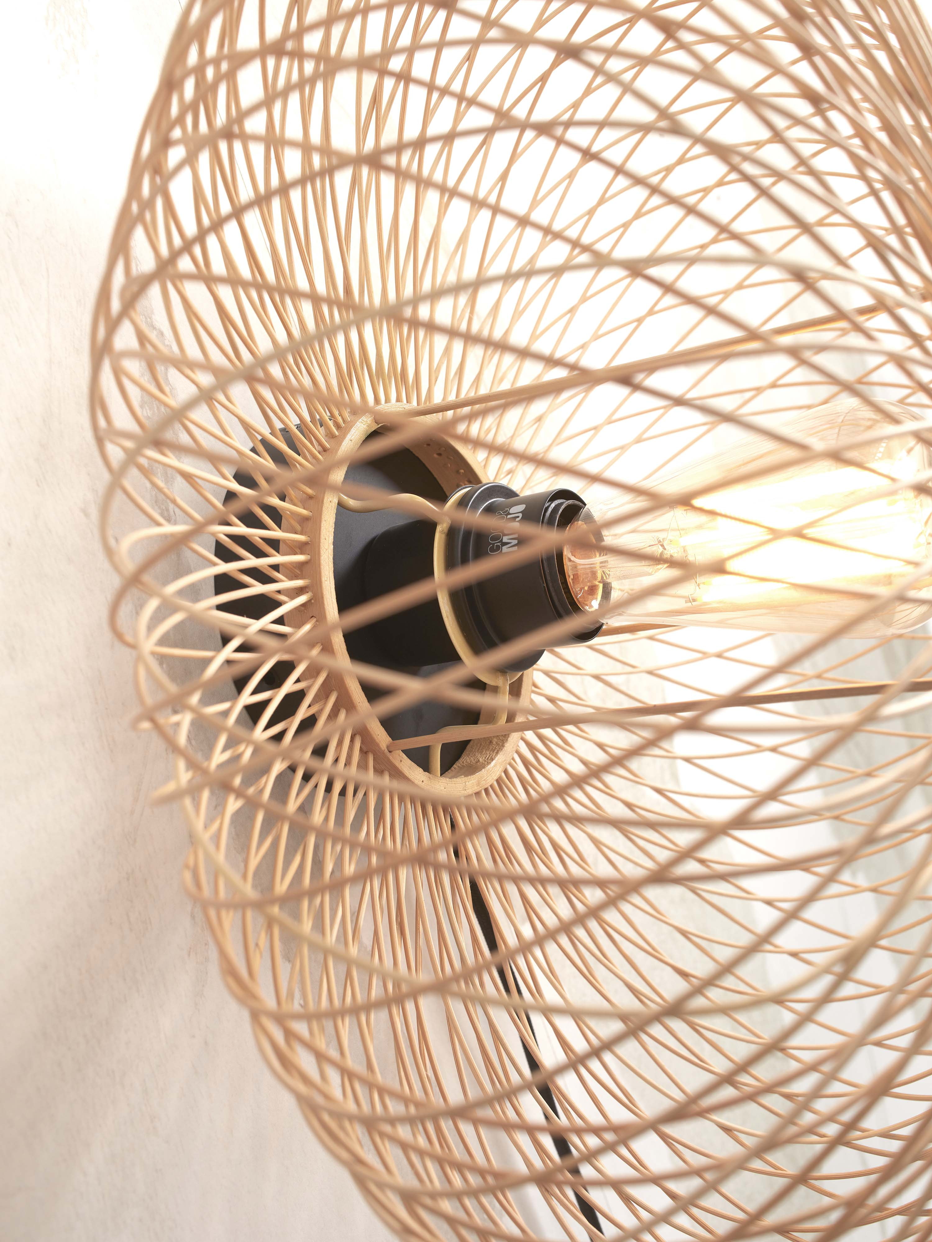 GOOD&MOJO Wandlamp 'Cango' Bamboe, 40cm, kleur Naturel