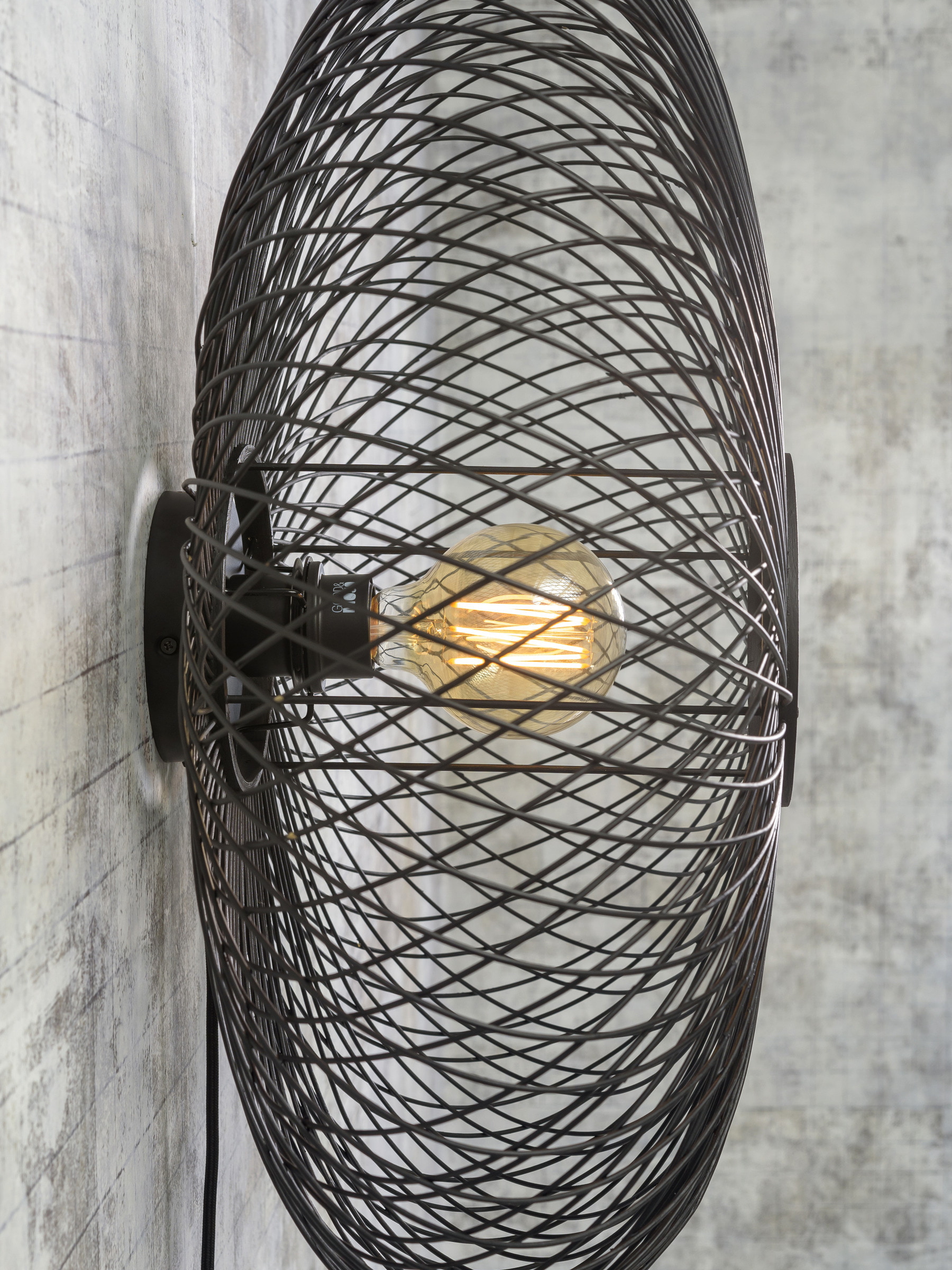 GOOD&MOJO Wandlamp 'Cango' Bamboe, 60cm, kleur Zwart