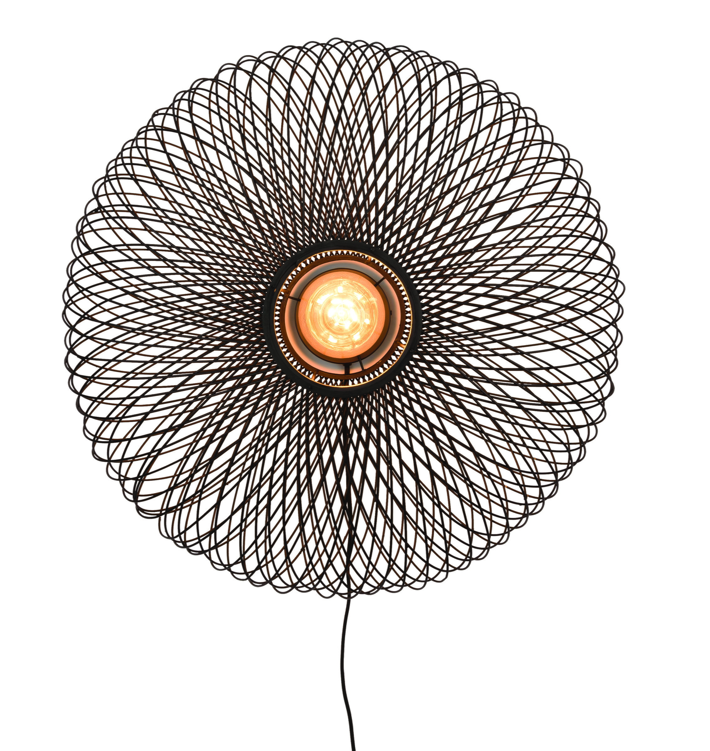 GOOD&MOJO Wandlamp 'Cango' Bamboe, 60cm, kleur Zwart