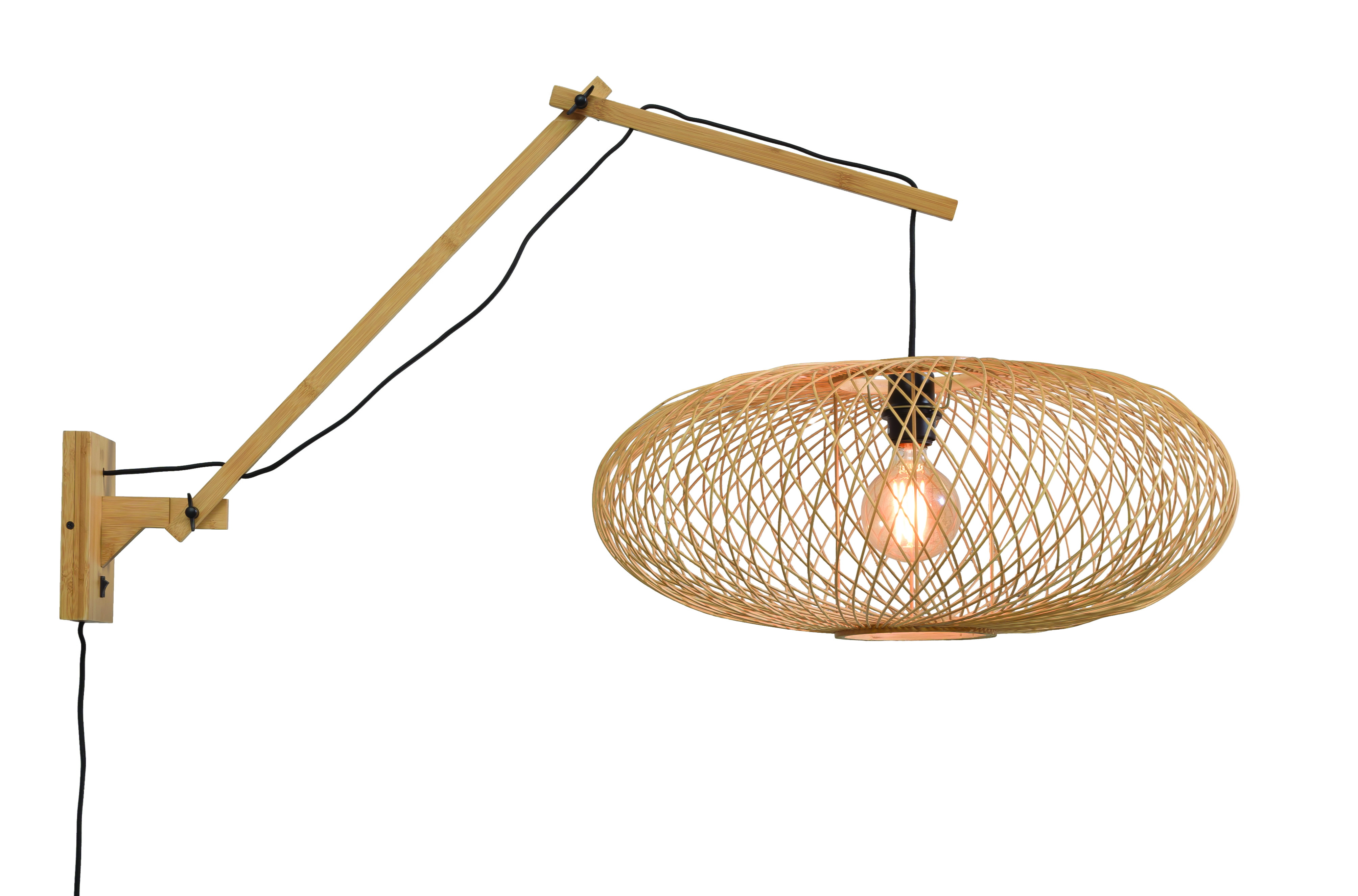 GOOD&MOJO Wandlamp 'Cango' Large, Bamboe, kleur Naturel