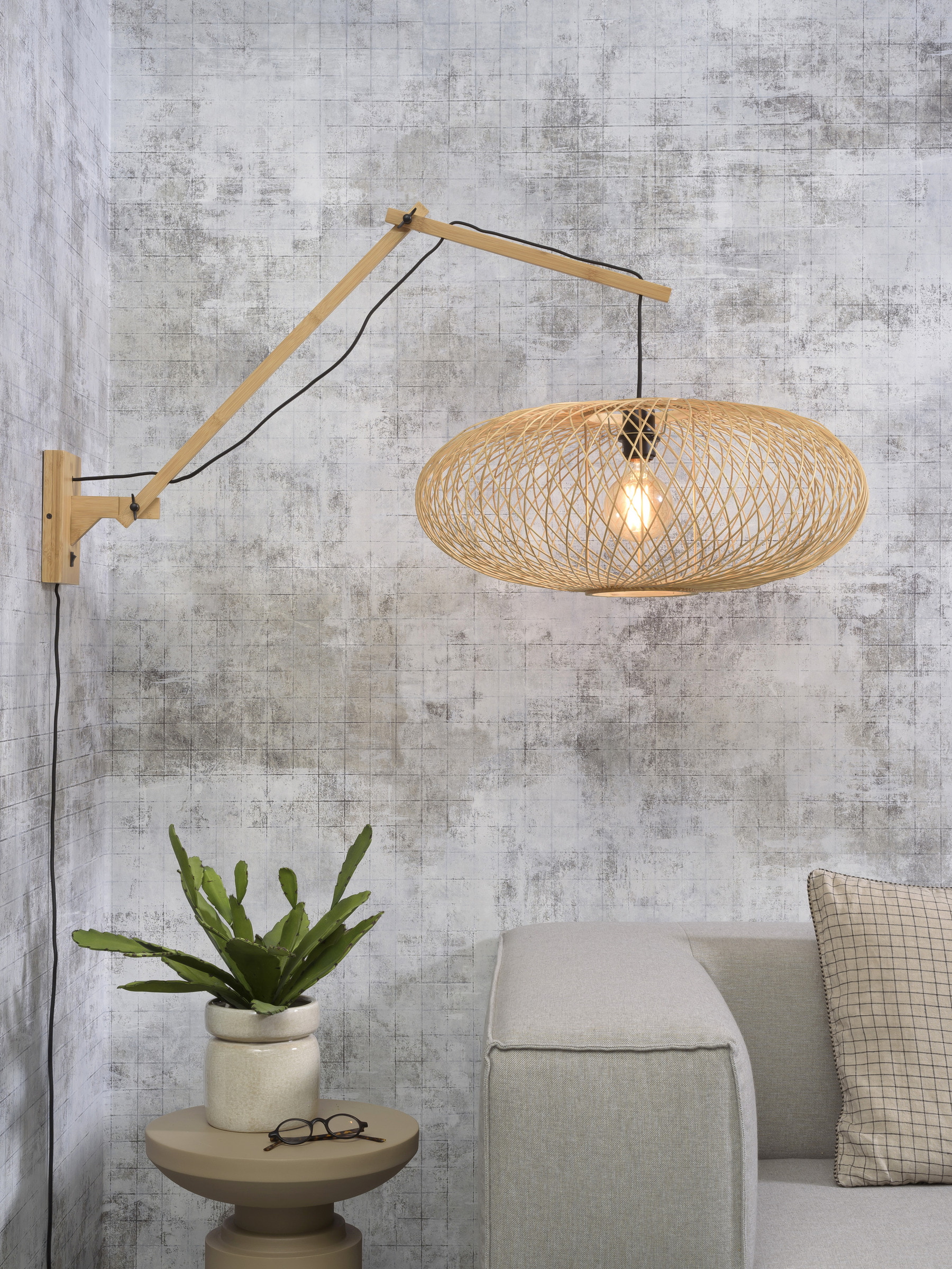 GOOD&MOJO Wandlamp 'Cango' Large, Bamboe, kleur Naturel