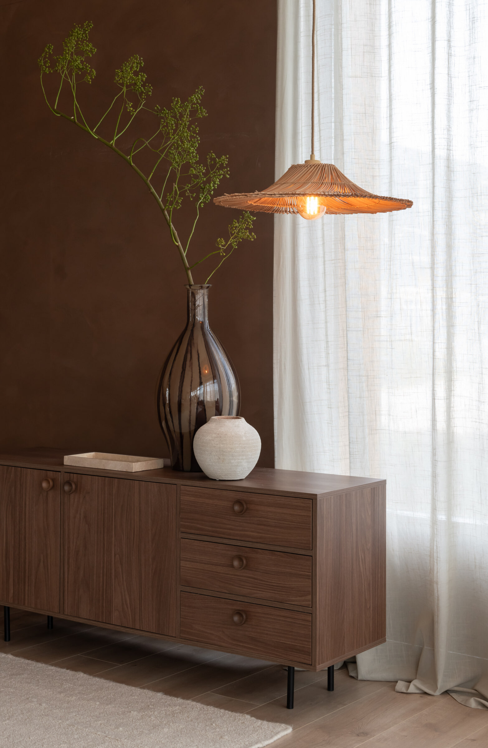 GOOD&MOJO Hanglamp 'Cancun' Rattan, 53cm, kleur Naturel