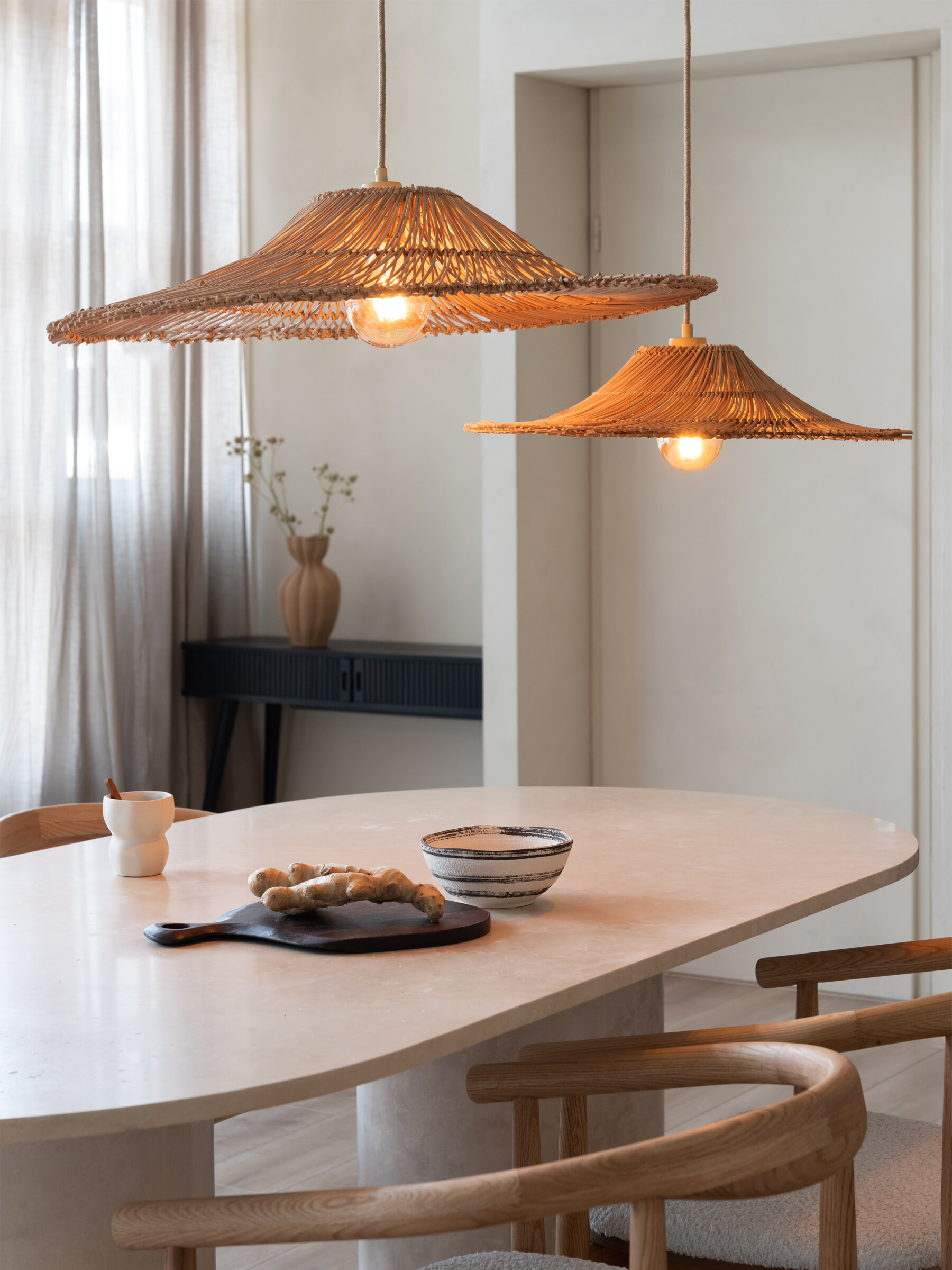 GOOD&MOJO Hanglamp 'Cancun' Rattan, 53cm, kleur Naturel
