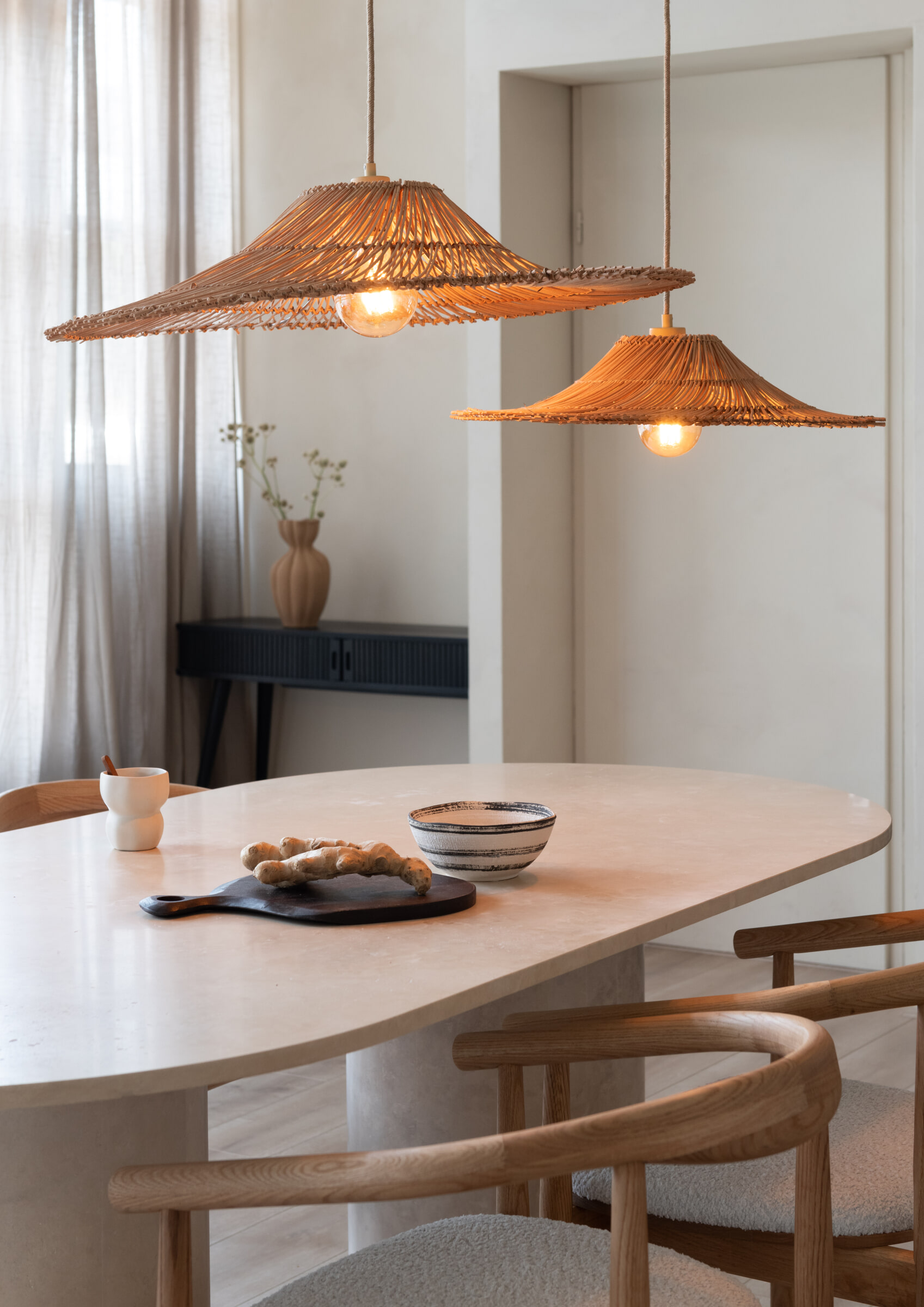 GOOD&MOJO Hanglamp 'Cancun' Rattan, 70cm, kleur Naturel