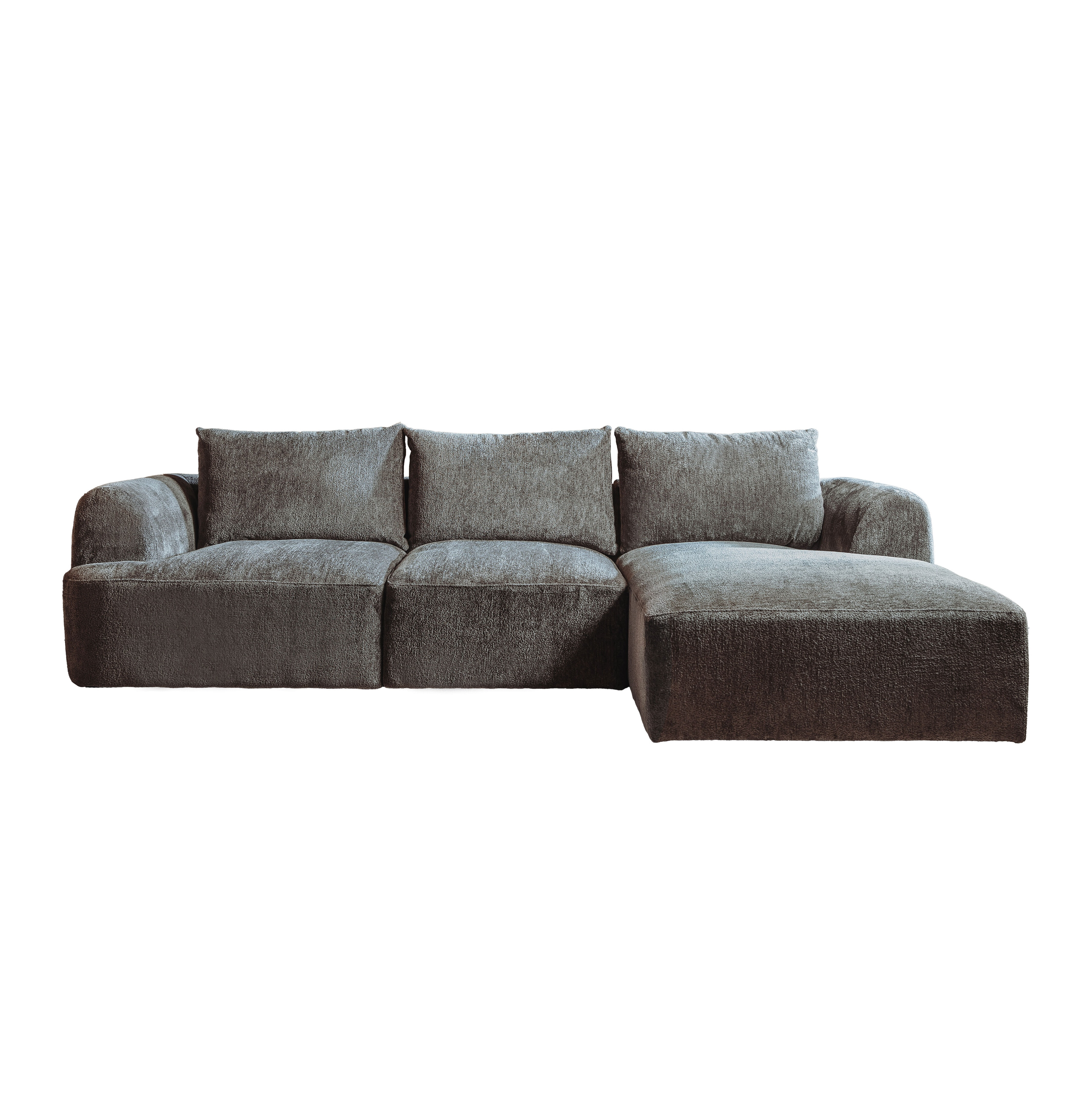 Sohome 2,5-zits Loungebank Richard Rechts, Chenille - Grijs