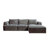 Sohome 2,5-zits Loungebank 'Richard' Rechts, Chenille, kleur Grijs