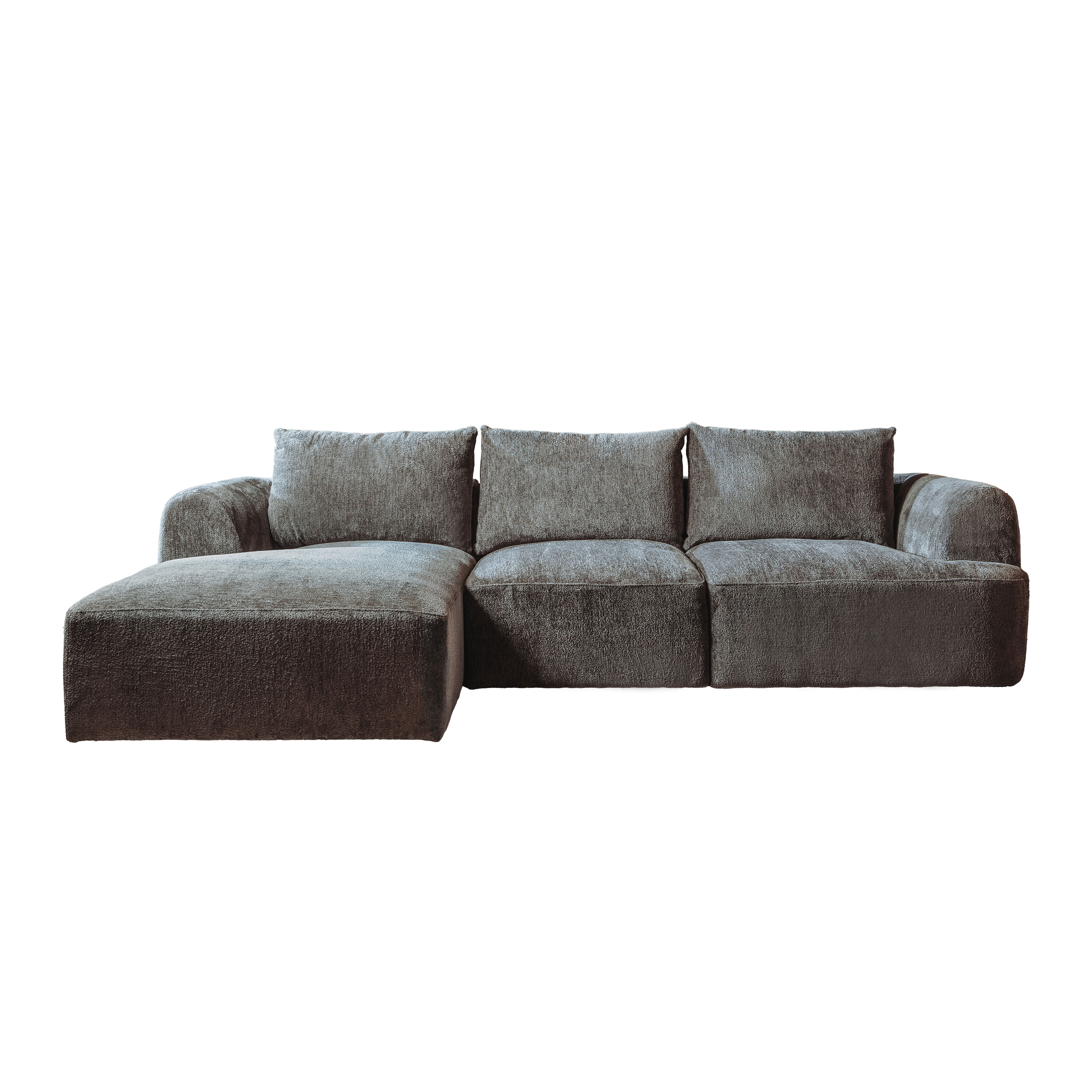 Sohome 2,5-zits Loungebank Richard Links, Chenille - Grijs