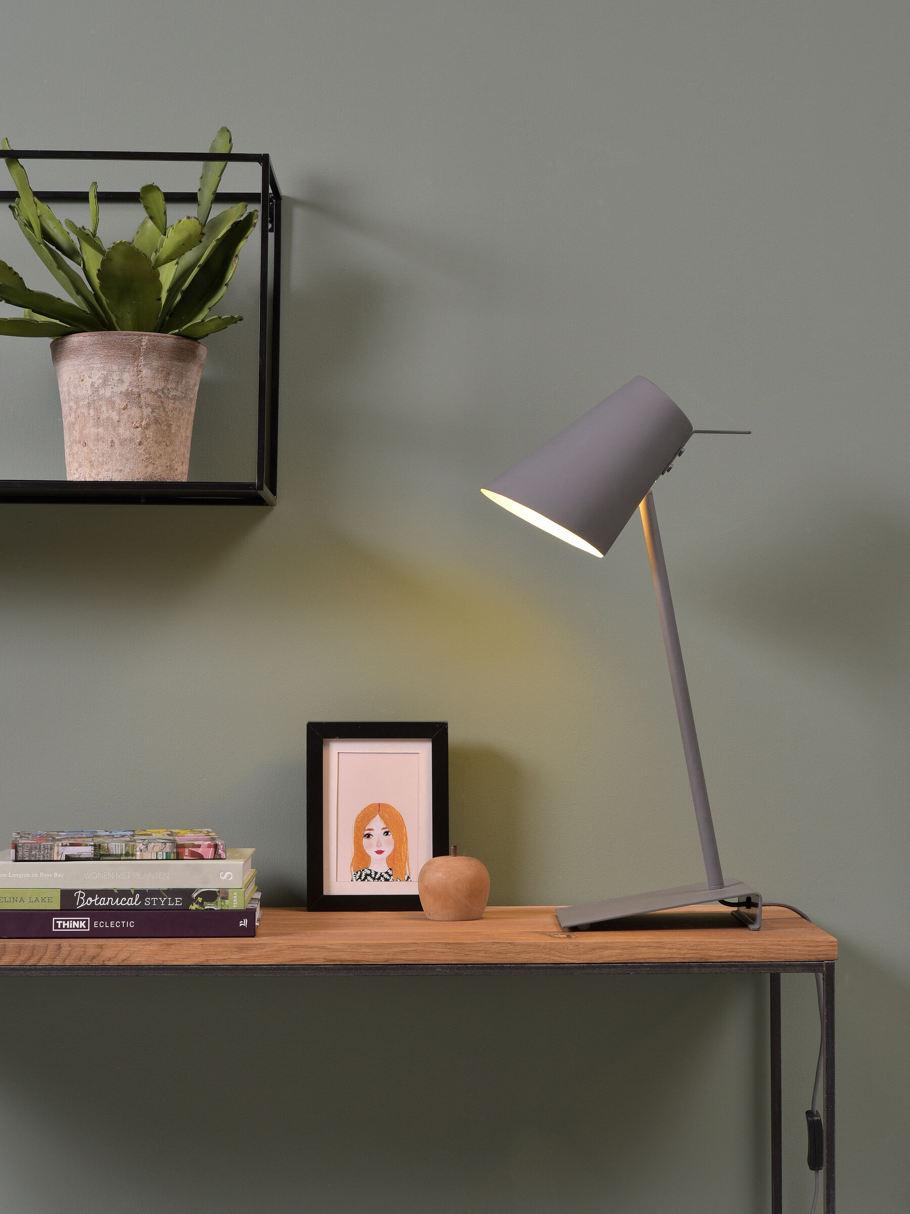 its about RoMi Tafellamp 'Cardiff' 54cm, kleur Grijs