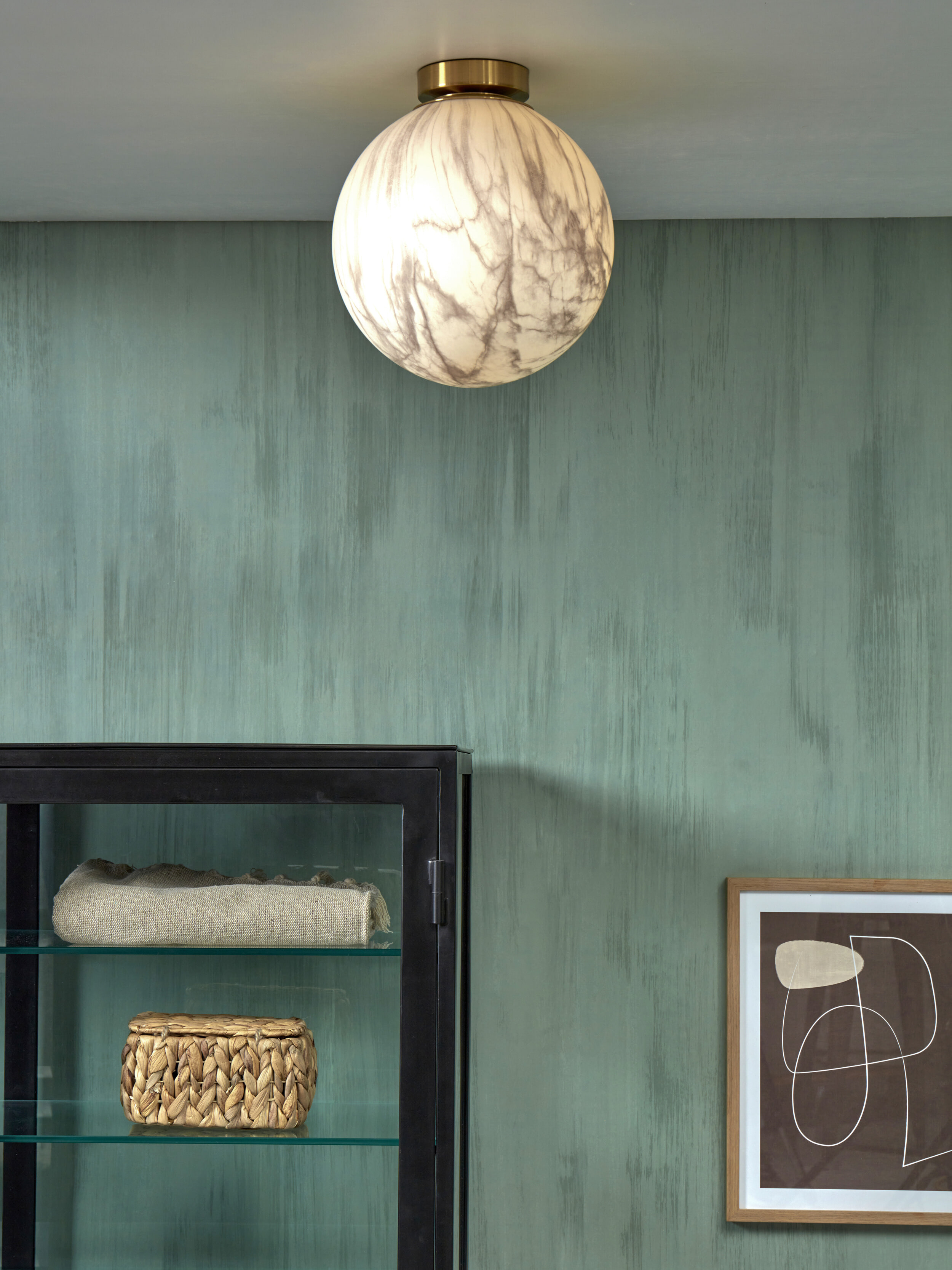 its about RoMi Plafondlamp 'Carrara' 28cm, Marmerlook, kleur Wit