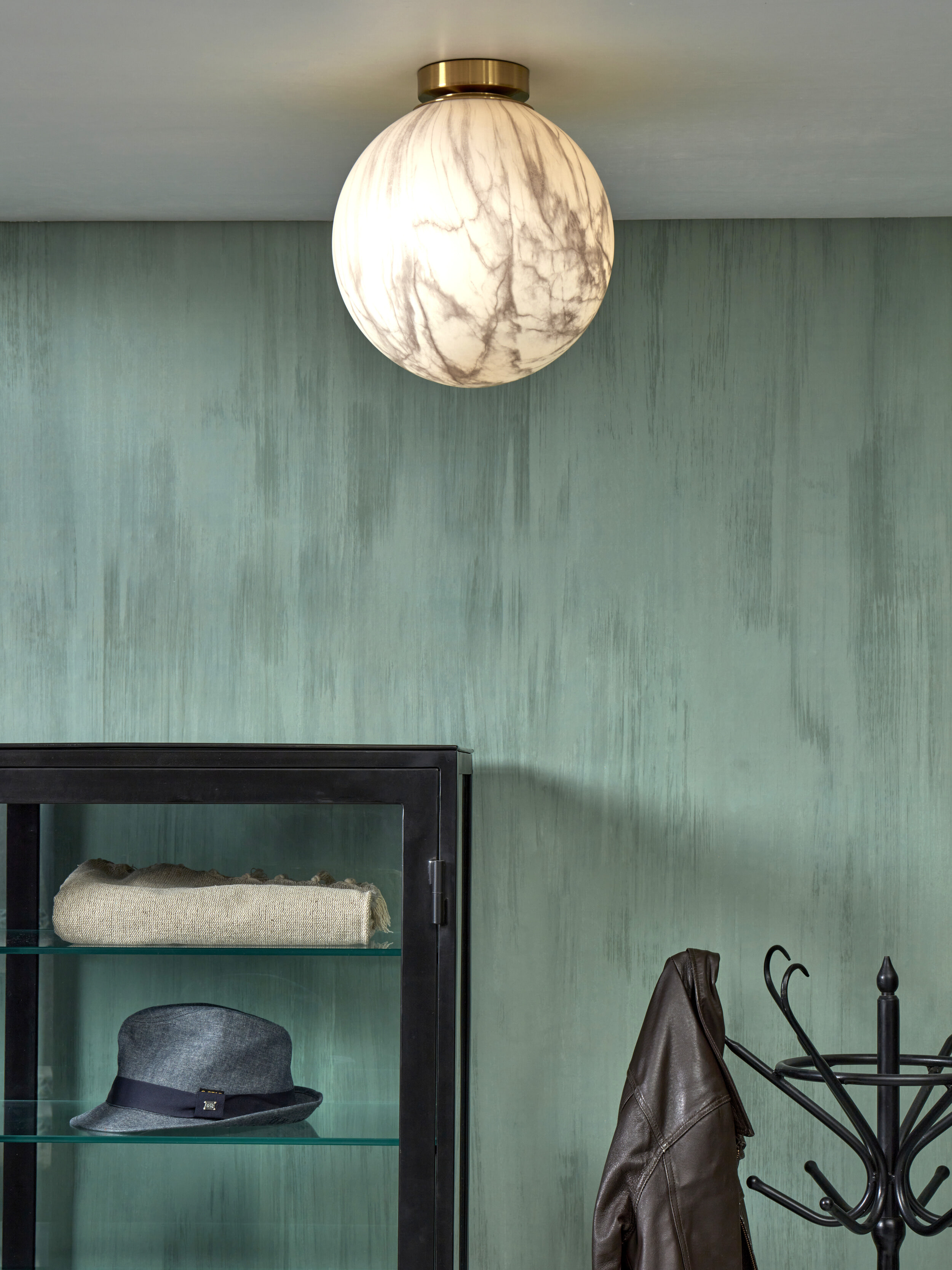 its about RoMi Plafondlamp 'Carrara' 28cm, Marmerlook, kleur Wit