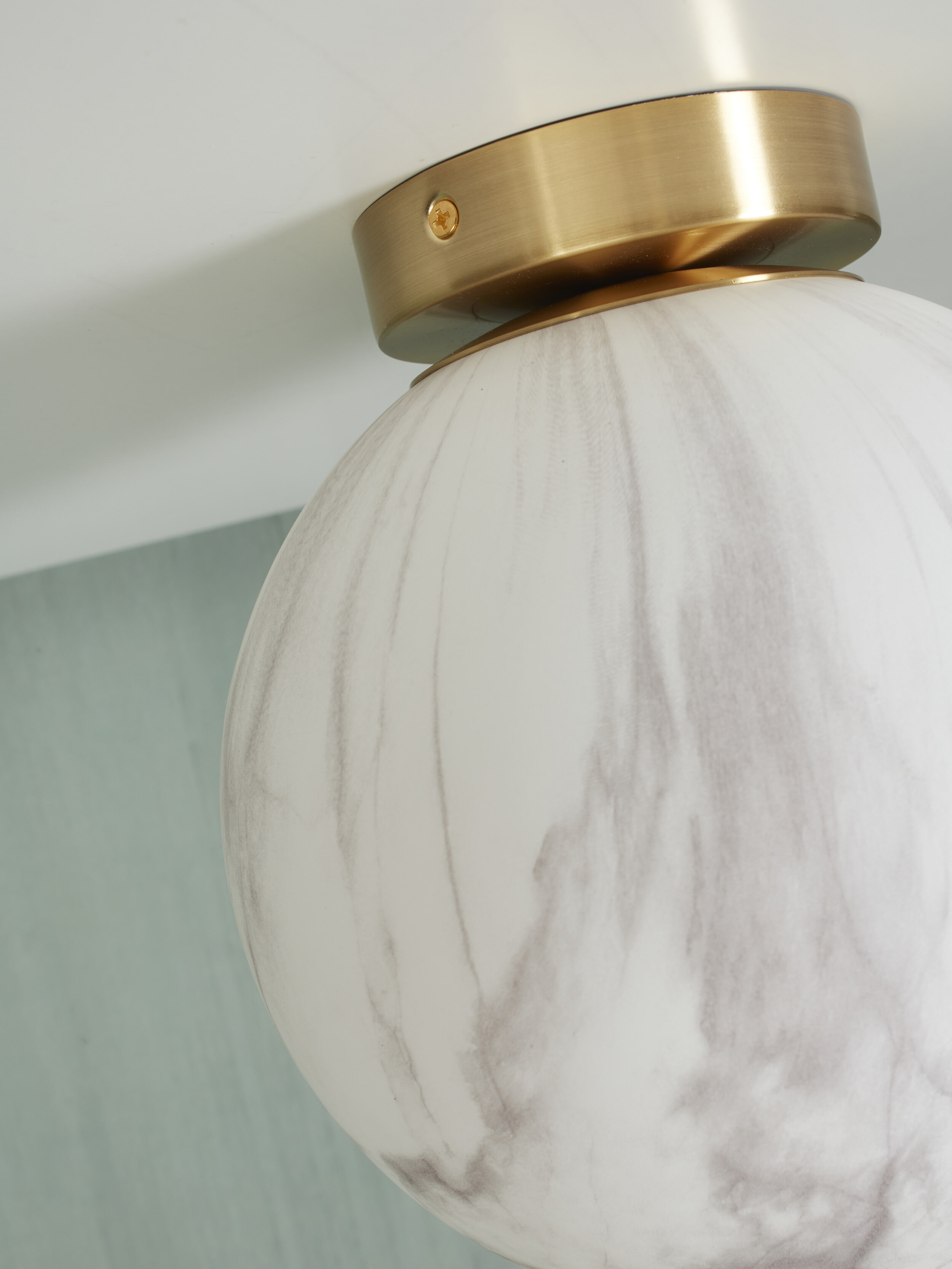 its about RoMi Plafondlamp 'Carrara' 28cm, Marmerlook, kleur Wit