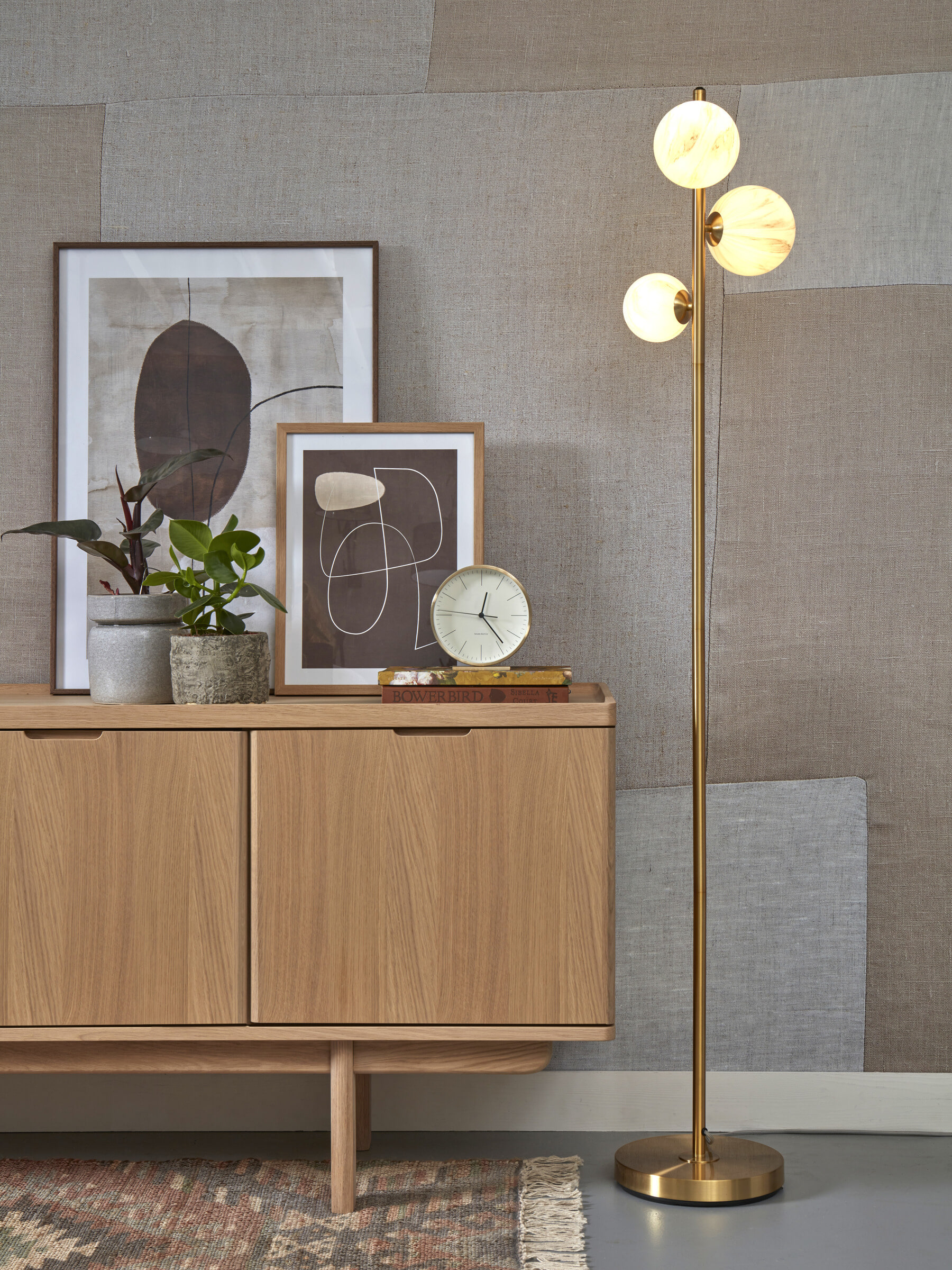 its about RoMi Voerlamp 'Carrara' Marmerprint, 3-lamps, kleur Goud