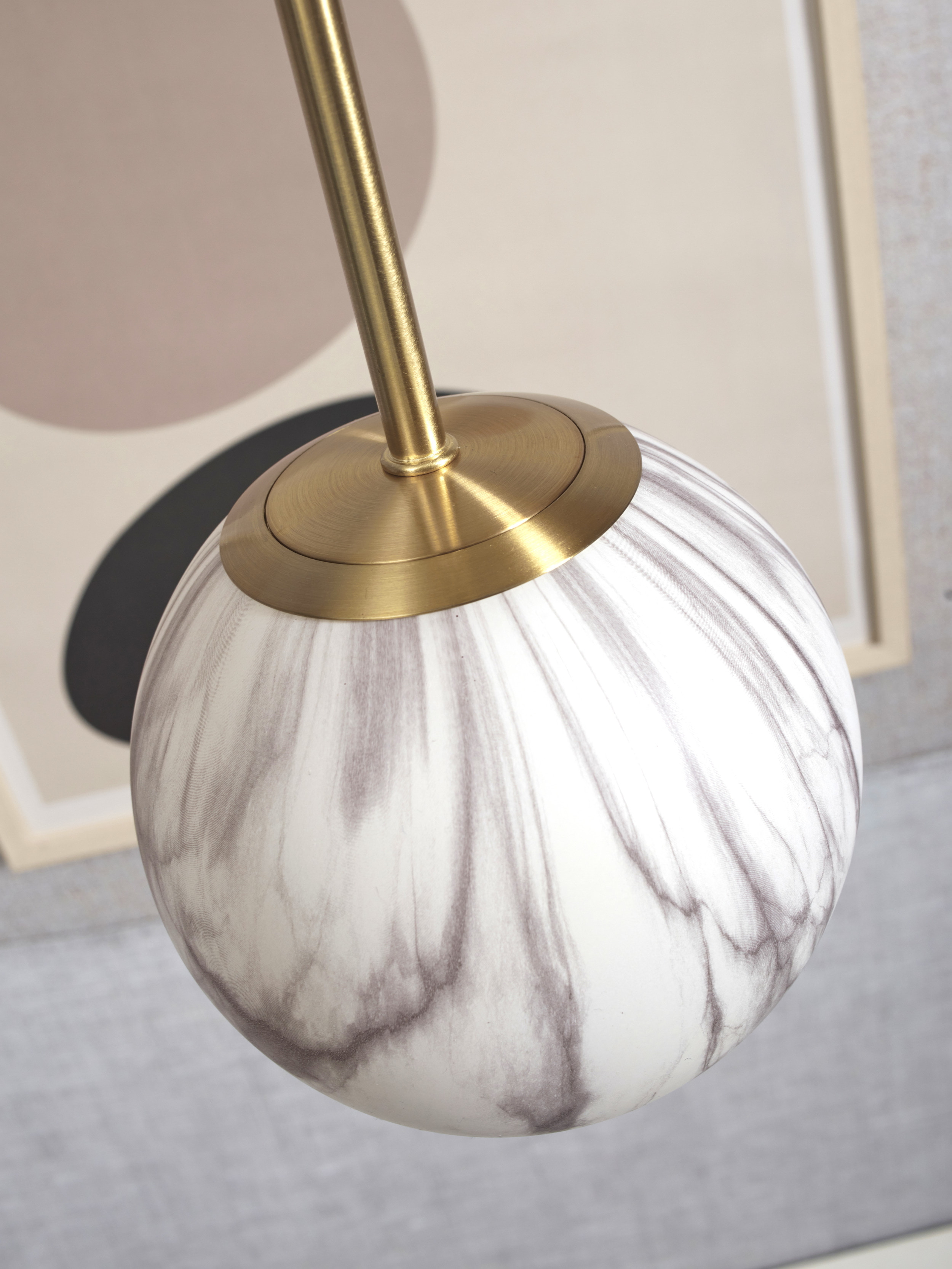 its about RoMi Hanglamp 'Carrara' 16cm, Glas, Marmerlook