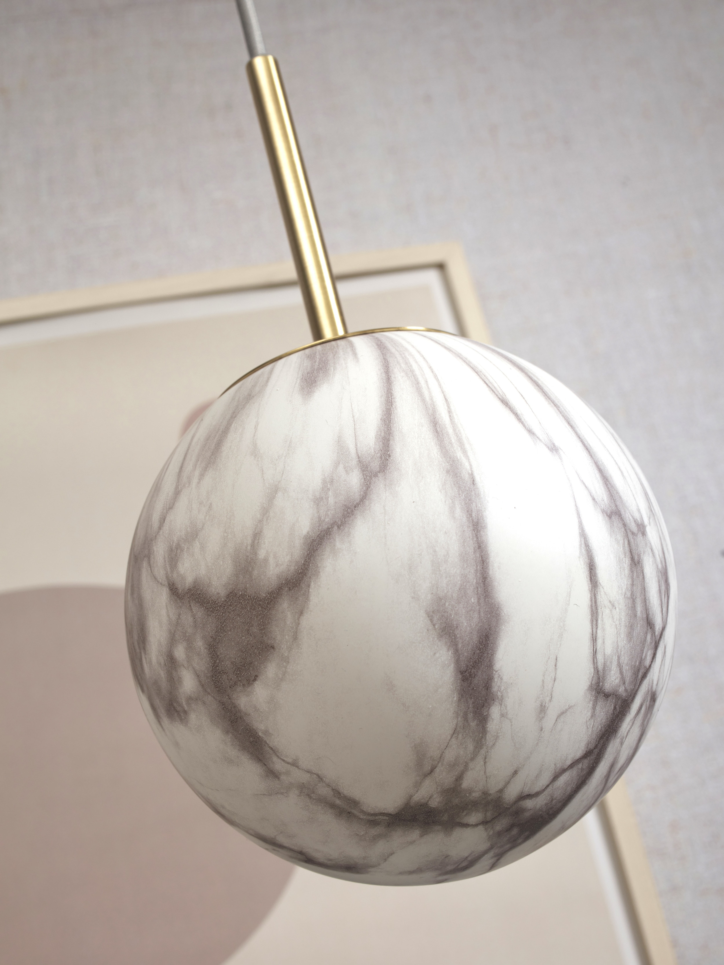 its about RoMi Hanglamp 'Carrara' 22cm, Marmerlook, kleur Wit