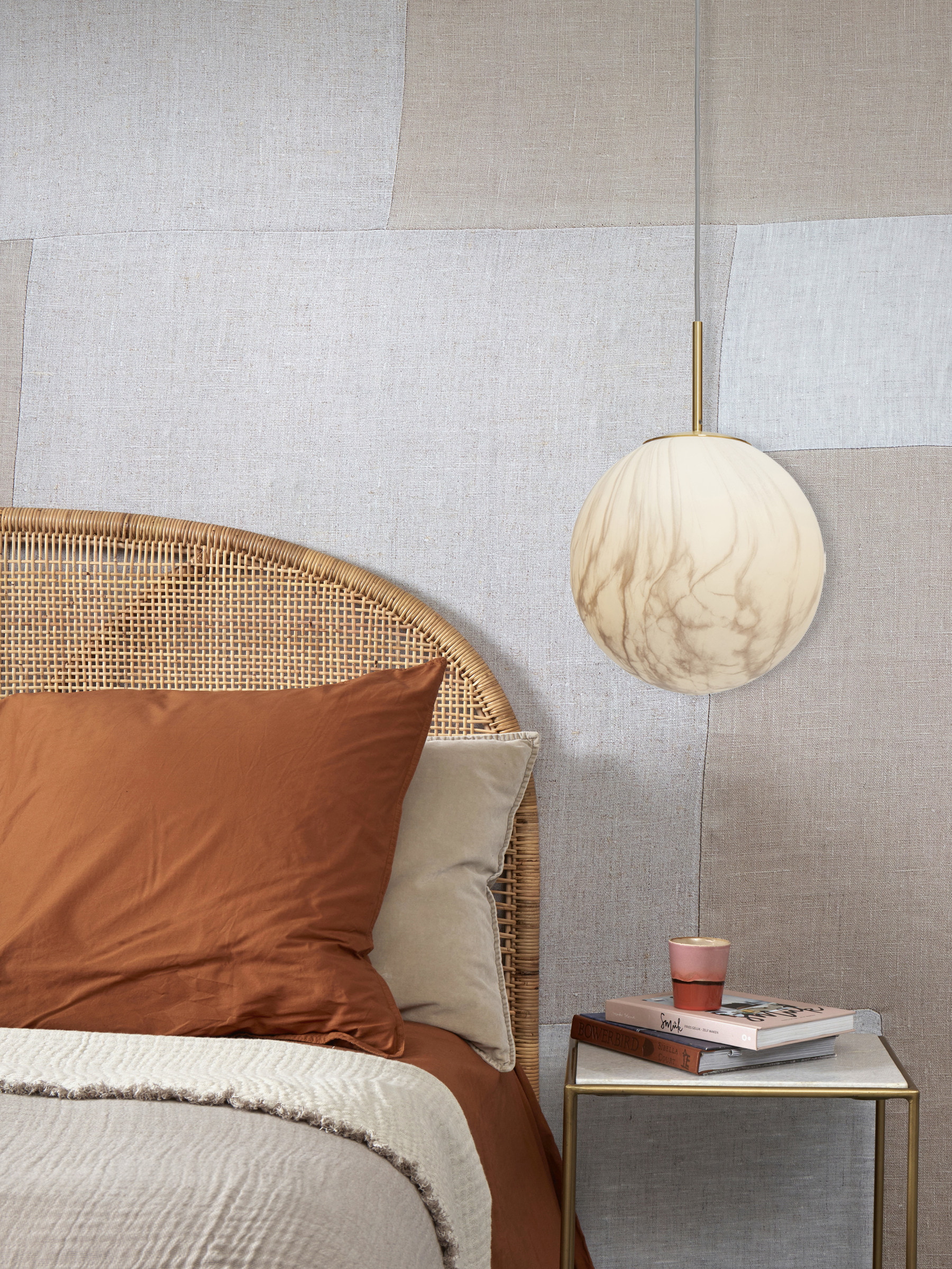 its about RoMi Hanglamp 'Carrara' 28cm, Marmerlook, kleur Wit