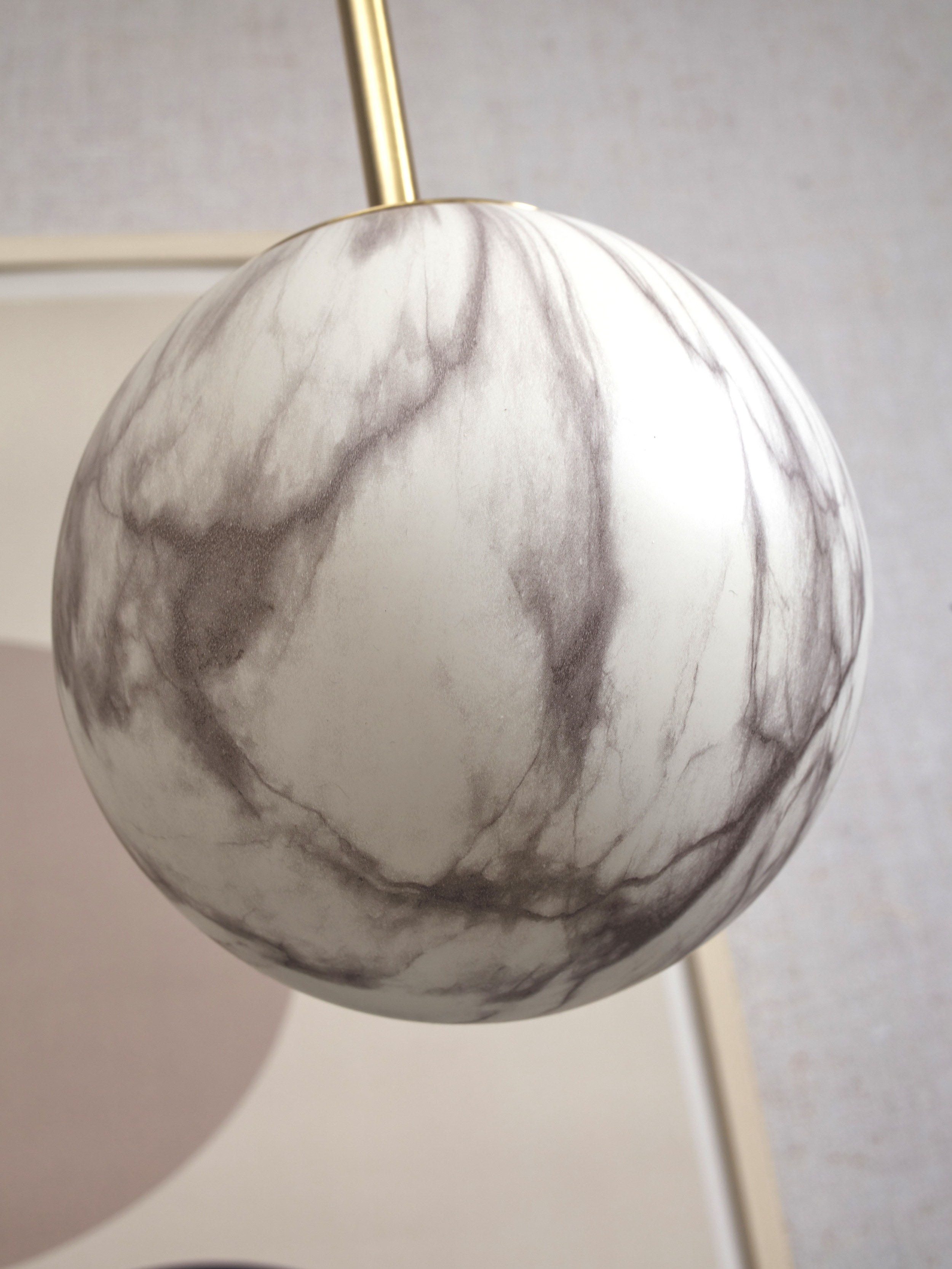 its about RoMi Hanglamp 'Carrara' 28cm, Marmerlook, kleur Wit