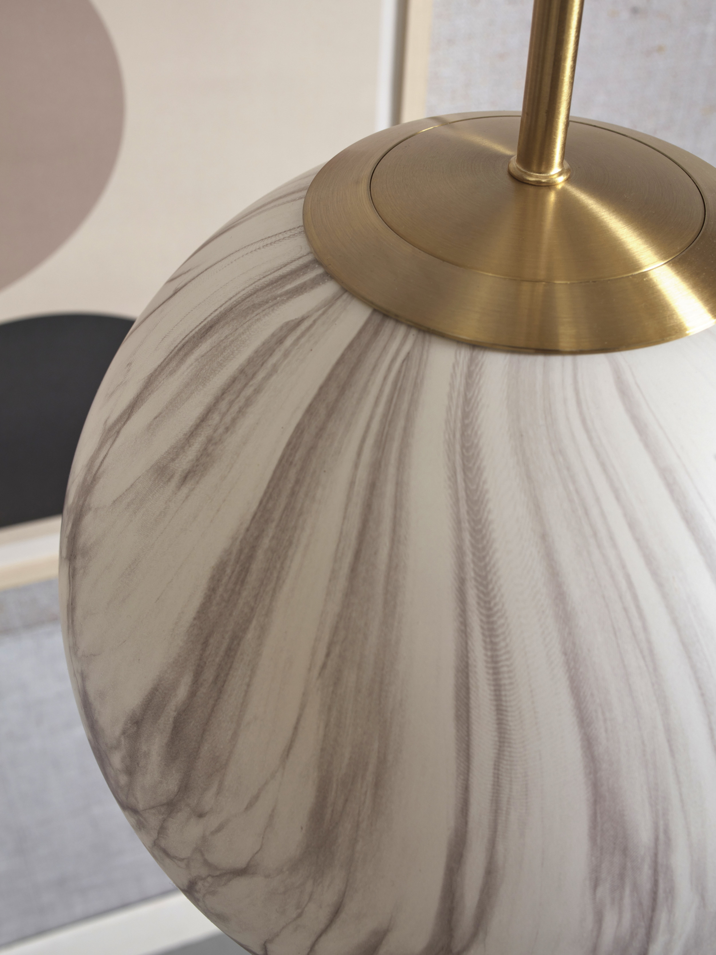 its about RoMi Hanglamp 'Carrara' 28cm, Marmerlook, kleur Wit