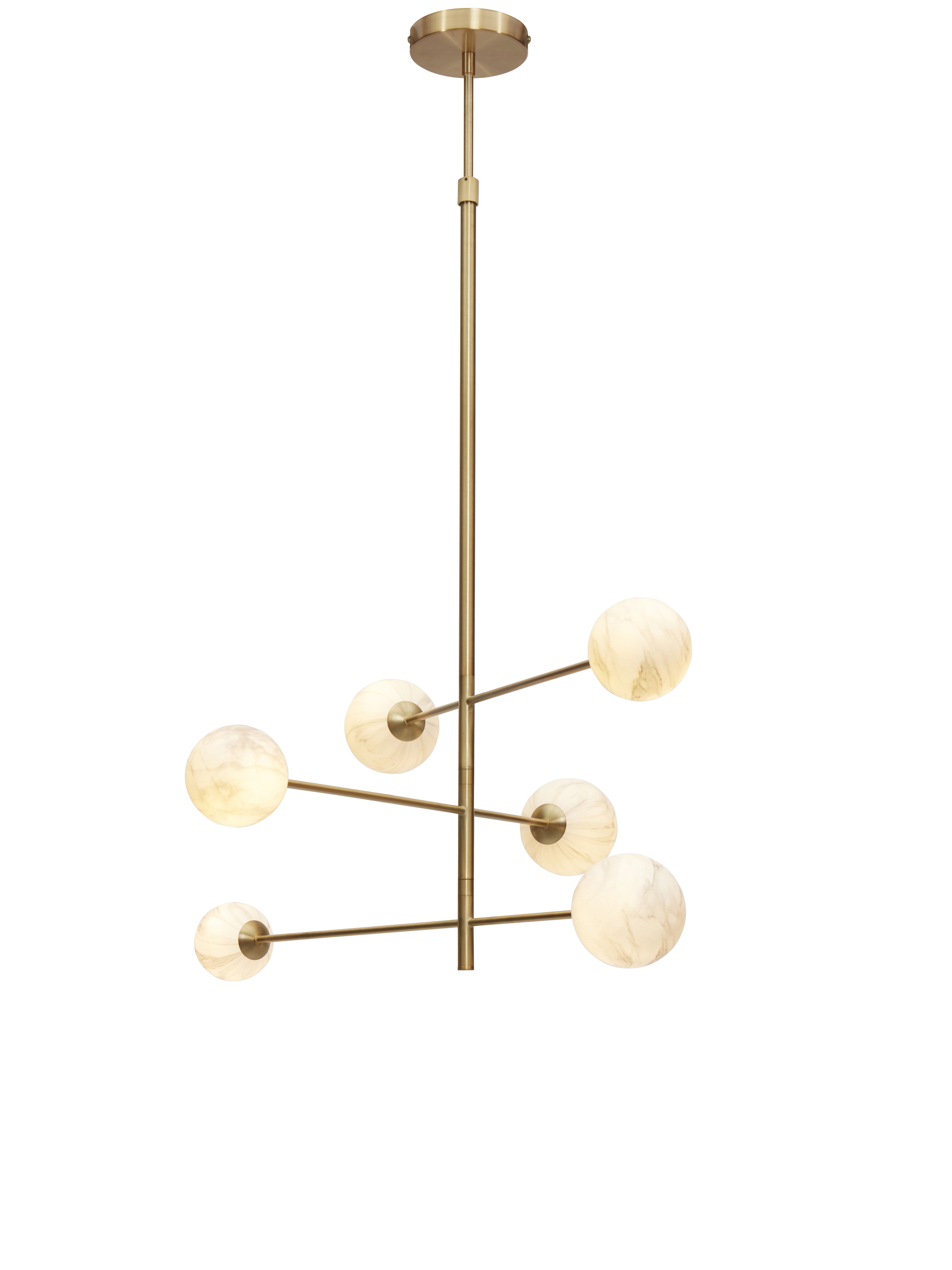 its about RoMi Hanglamp 'Carrara' 6-lamps, Marmerlook, kleur Wit