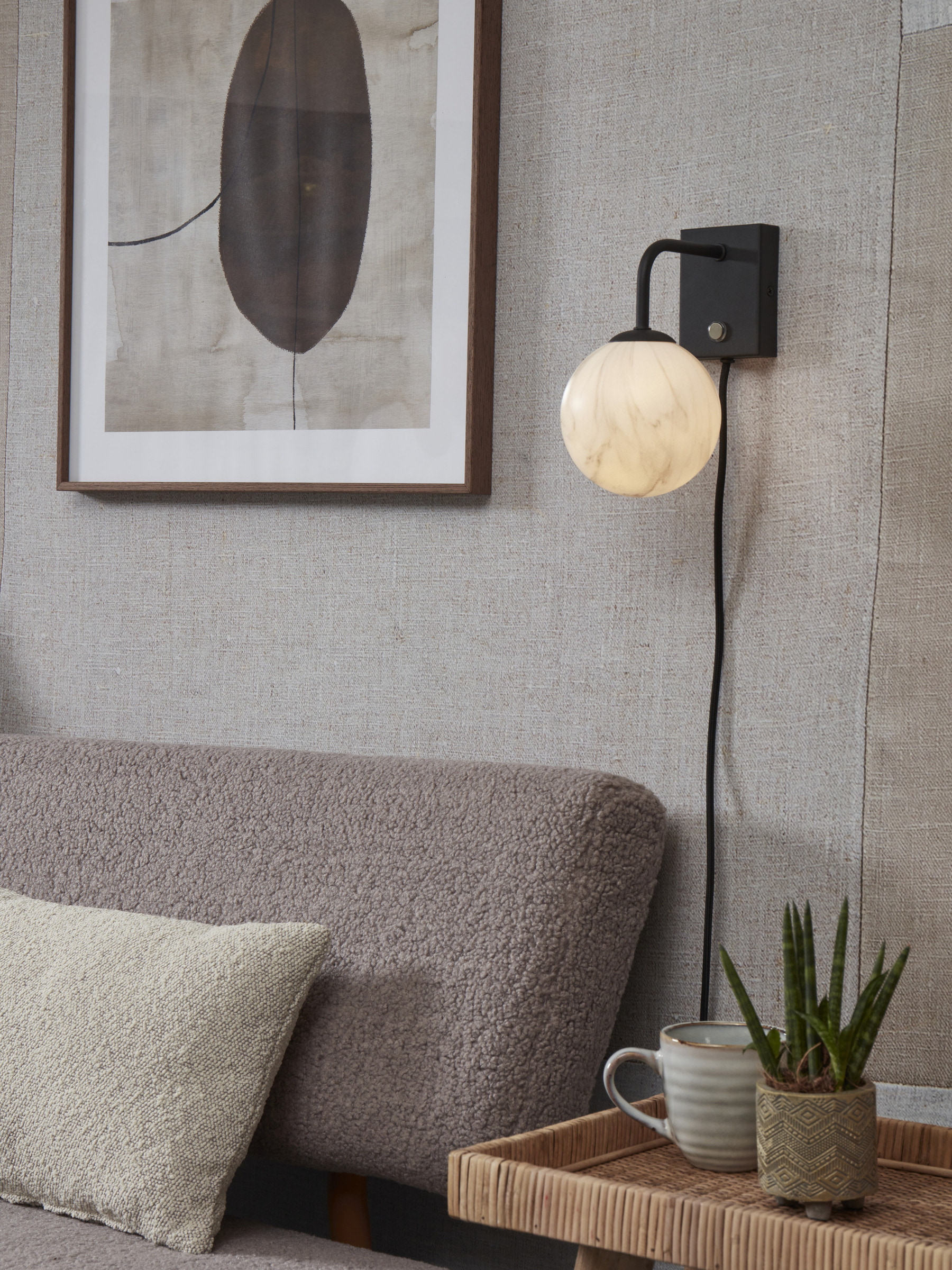 its about RoMi Wandlamp 'Carrara' Marmerprint, kleur Zwart