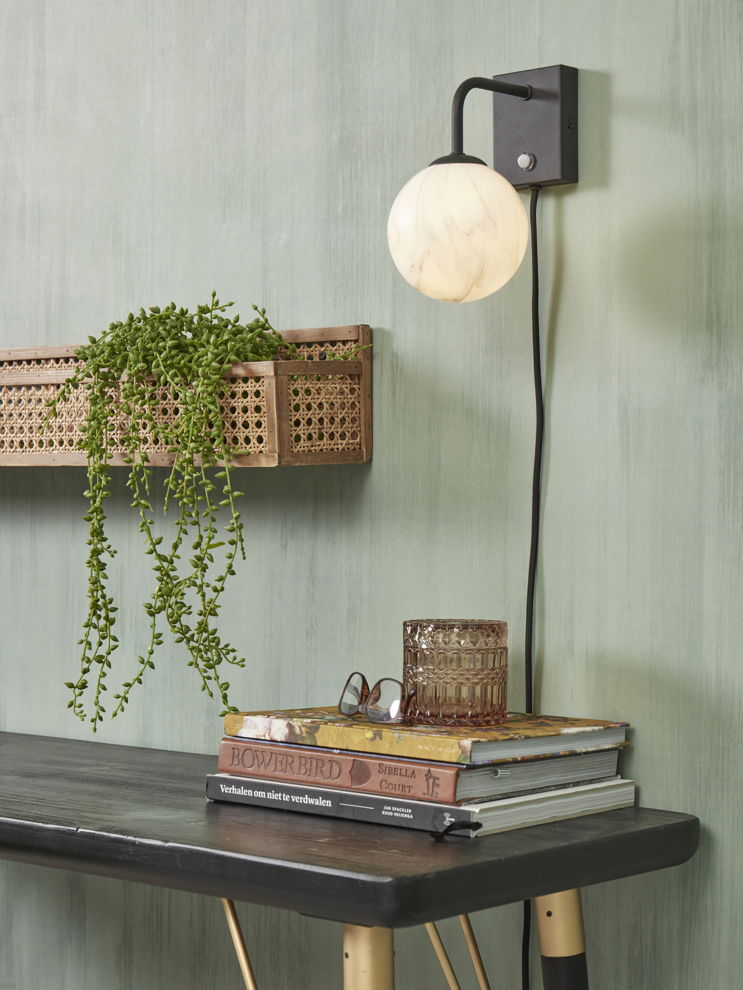 its about RoMi Wandlamp 'Carrara' Marmerprint, kleur Zwart