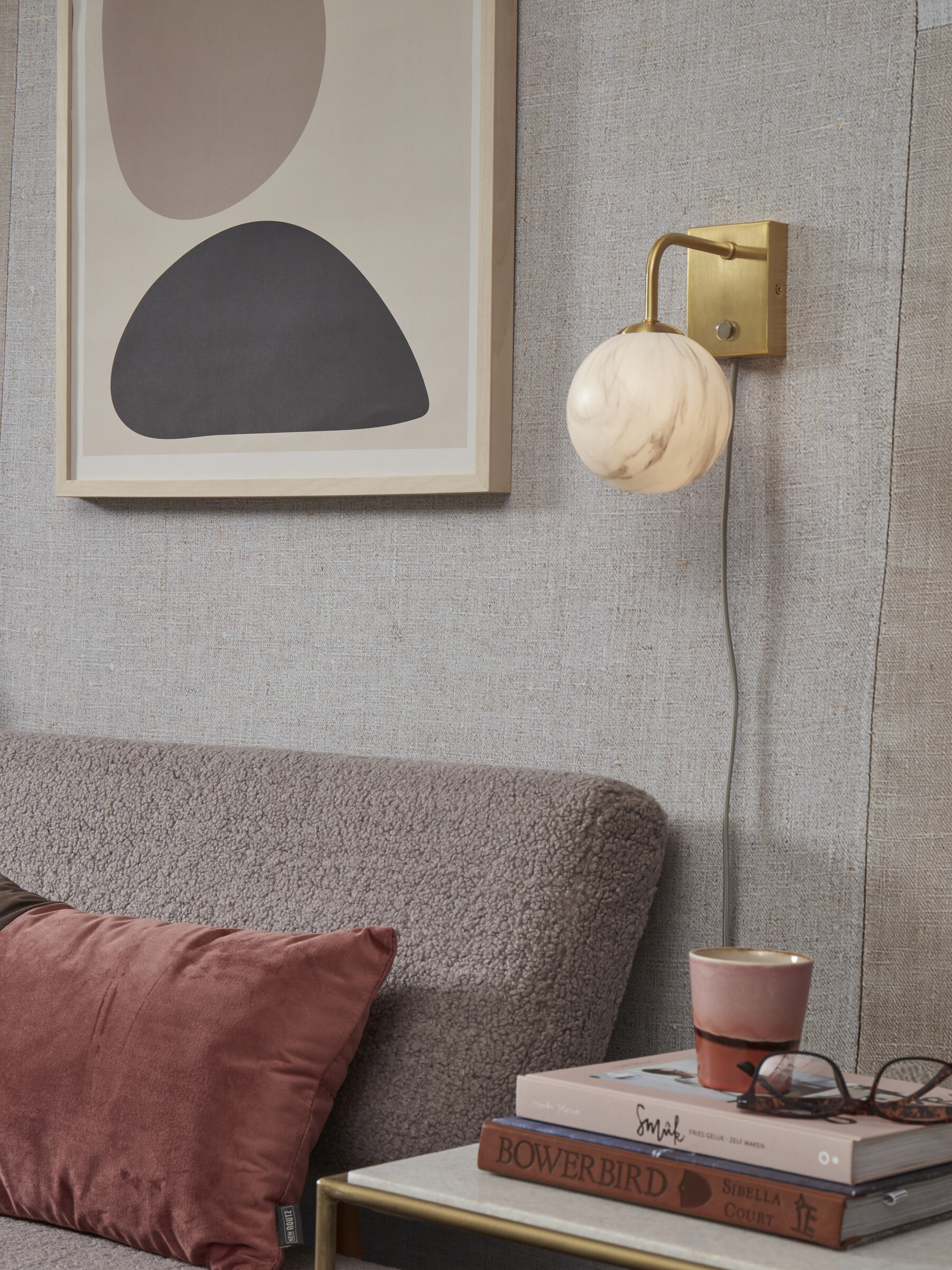 its about RoMi Wandlamp 'Carrara' Marmerprint, kleur Goud
