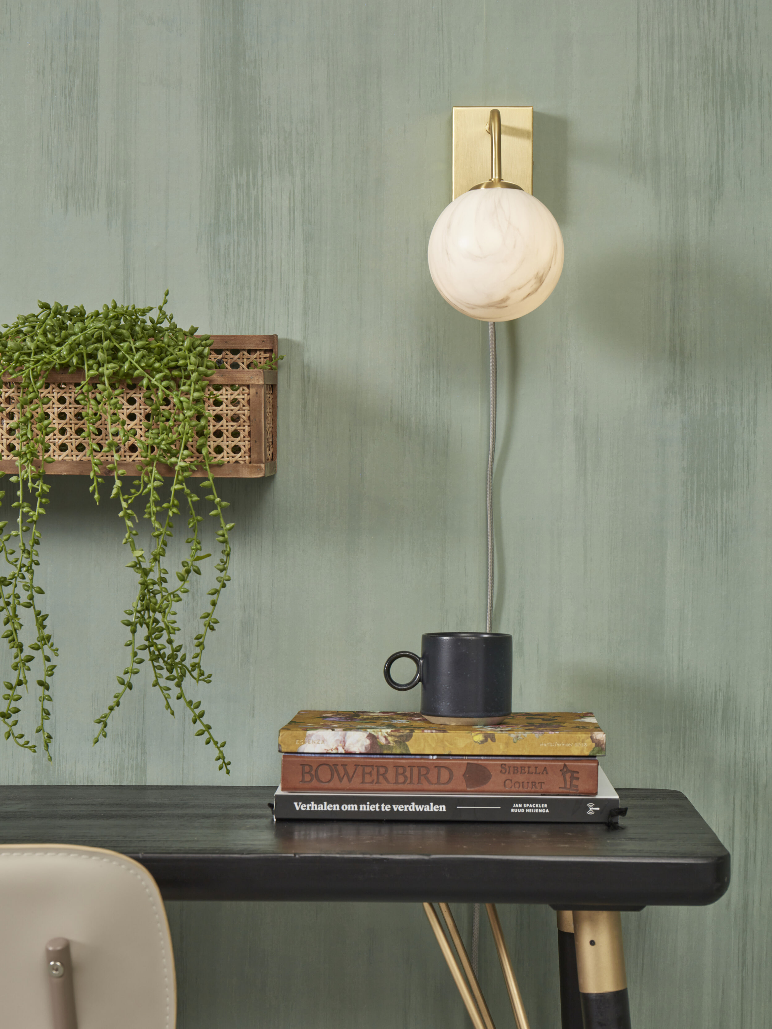 its about RoMi Wandlamp 'Carrara' Marmerprint, kleur Goud