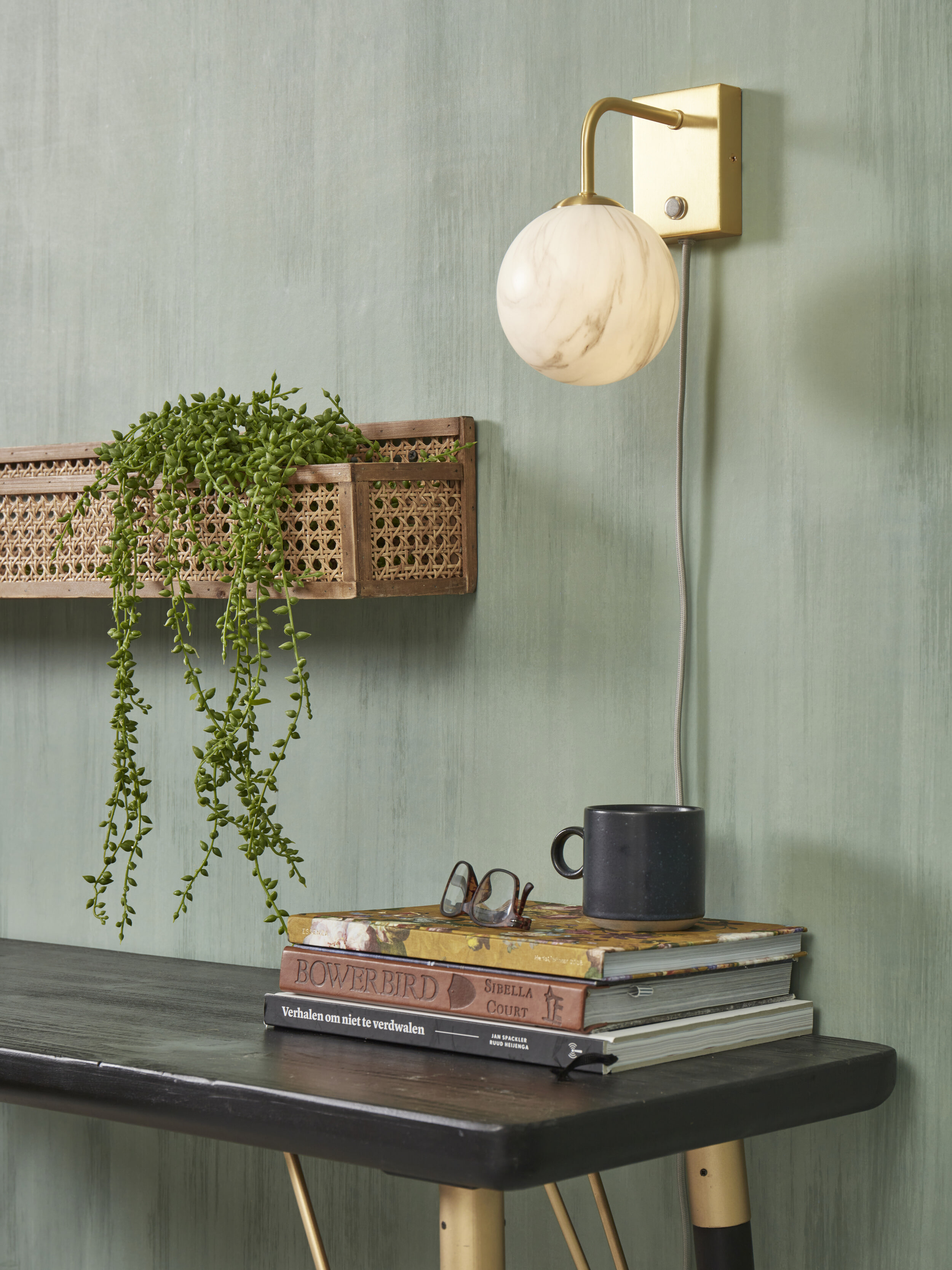 its about RoMi Wandlamp 'Carrara' Marmerprint, kleur Goud