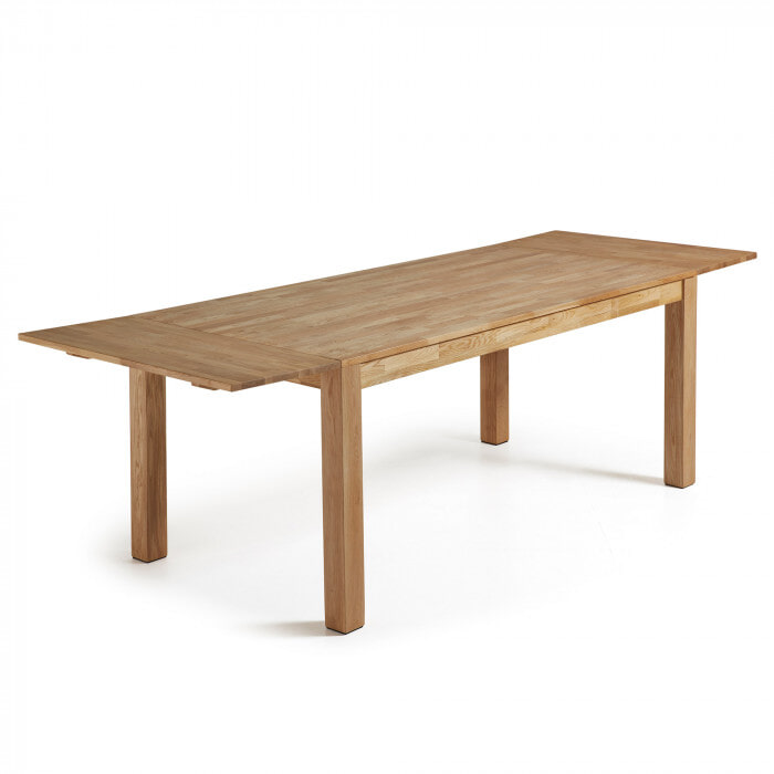 Kave Home uitschuifbare eettafel 'Isbel' eiken naturel, 180-260 x 90cm