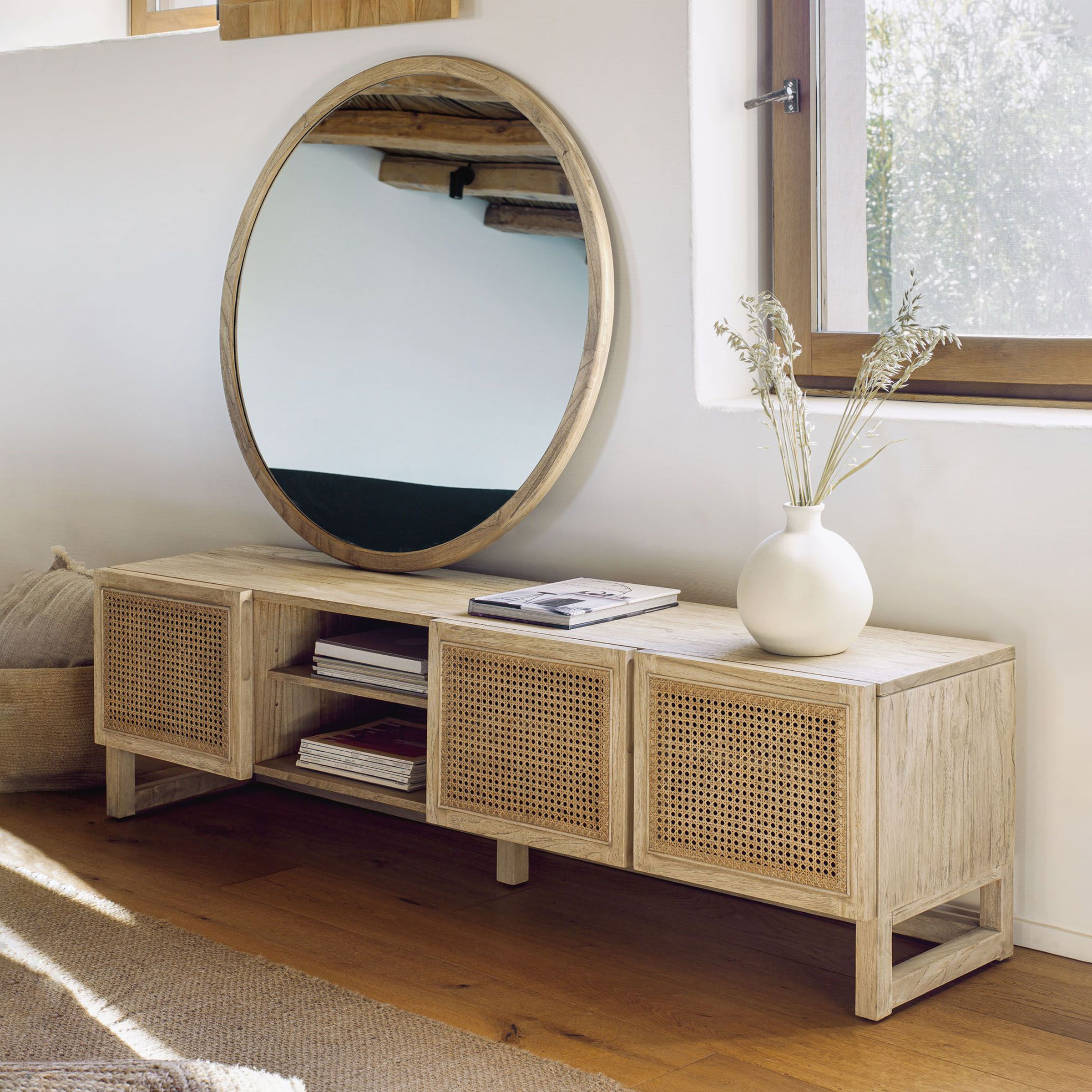 Kave Home TV-meubel Rexit Webbing, 180cm - Naturel