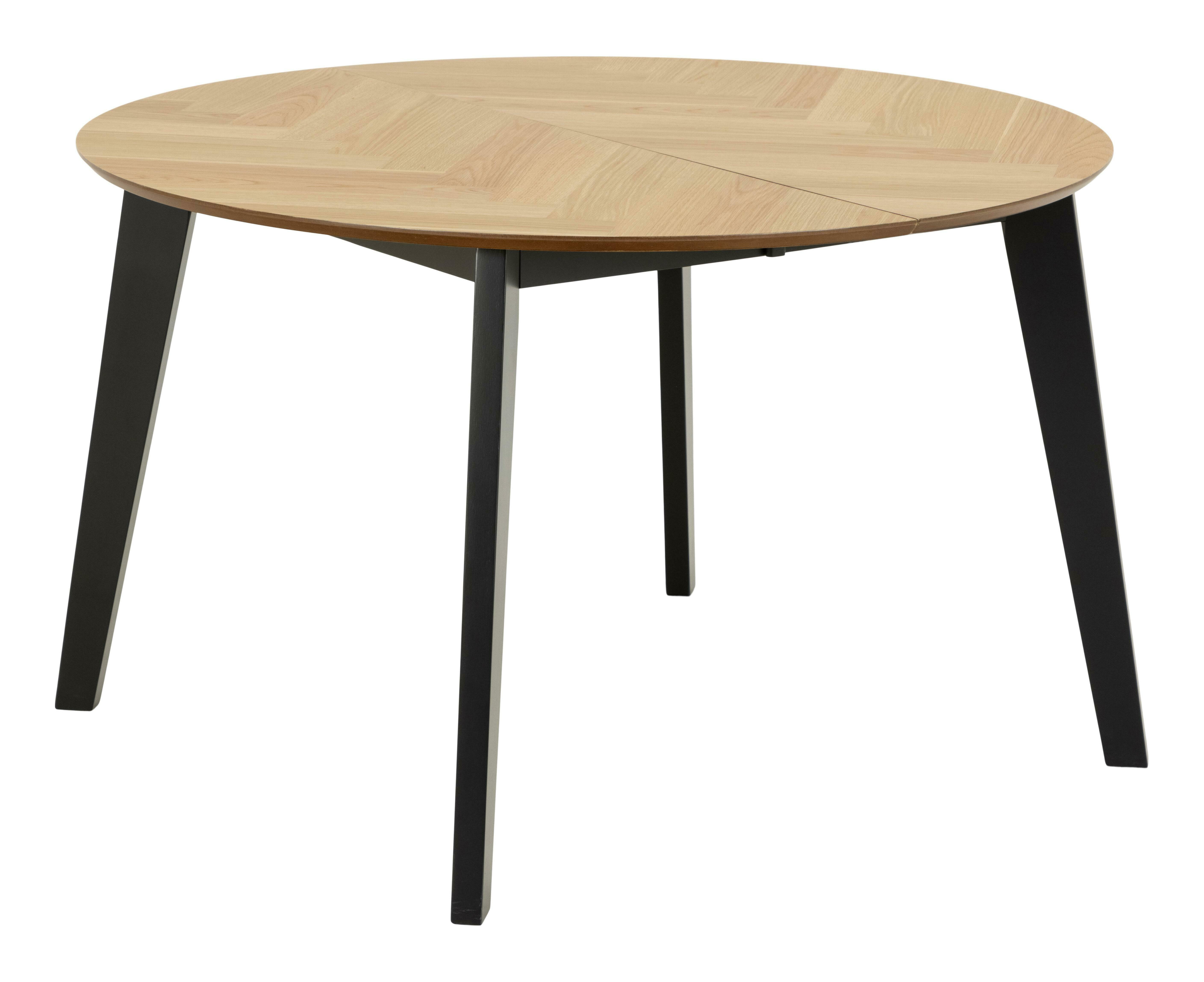 Bendt Uitschuifbare Ronde Eettafel 'Maso' Eiken visgraat, 120 x 120 - 198cm