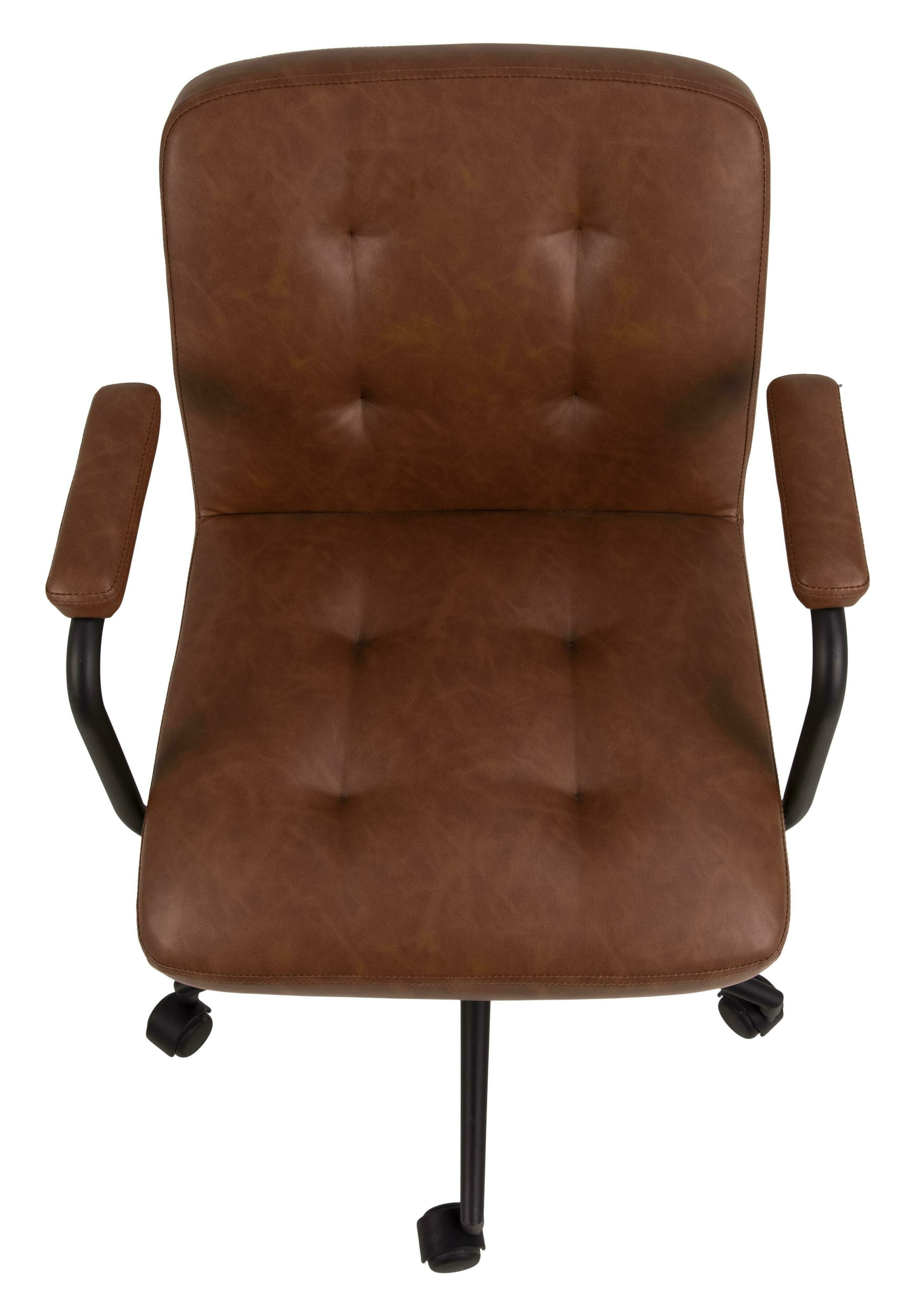 Bendt Bureaustoel 'Lennix' met armleuning, PU, kleur Bruin
